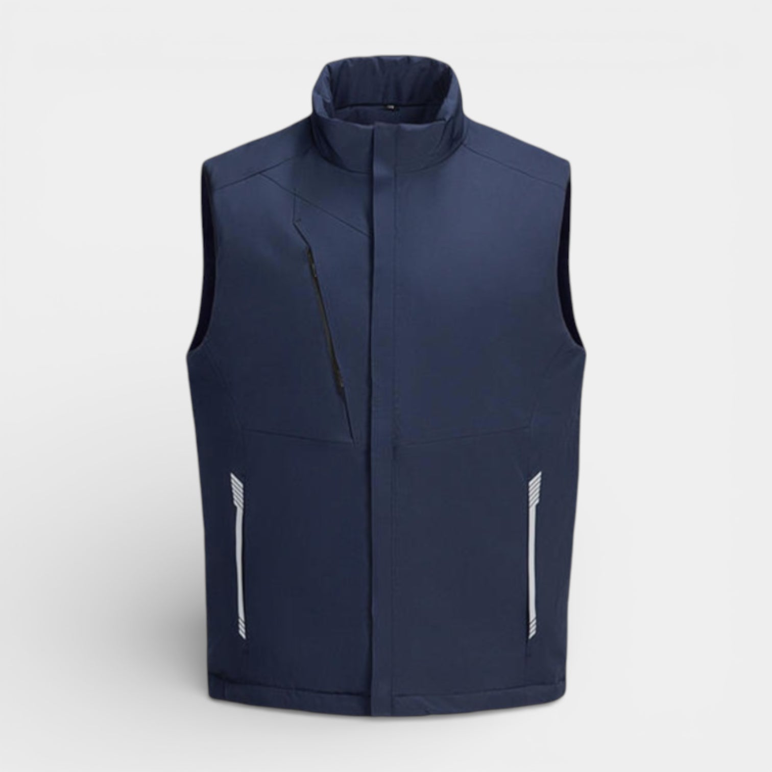 Slim Fit Zip-Up Stand Collar Vest for Men
