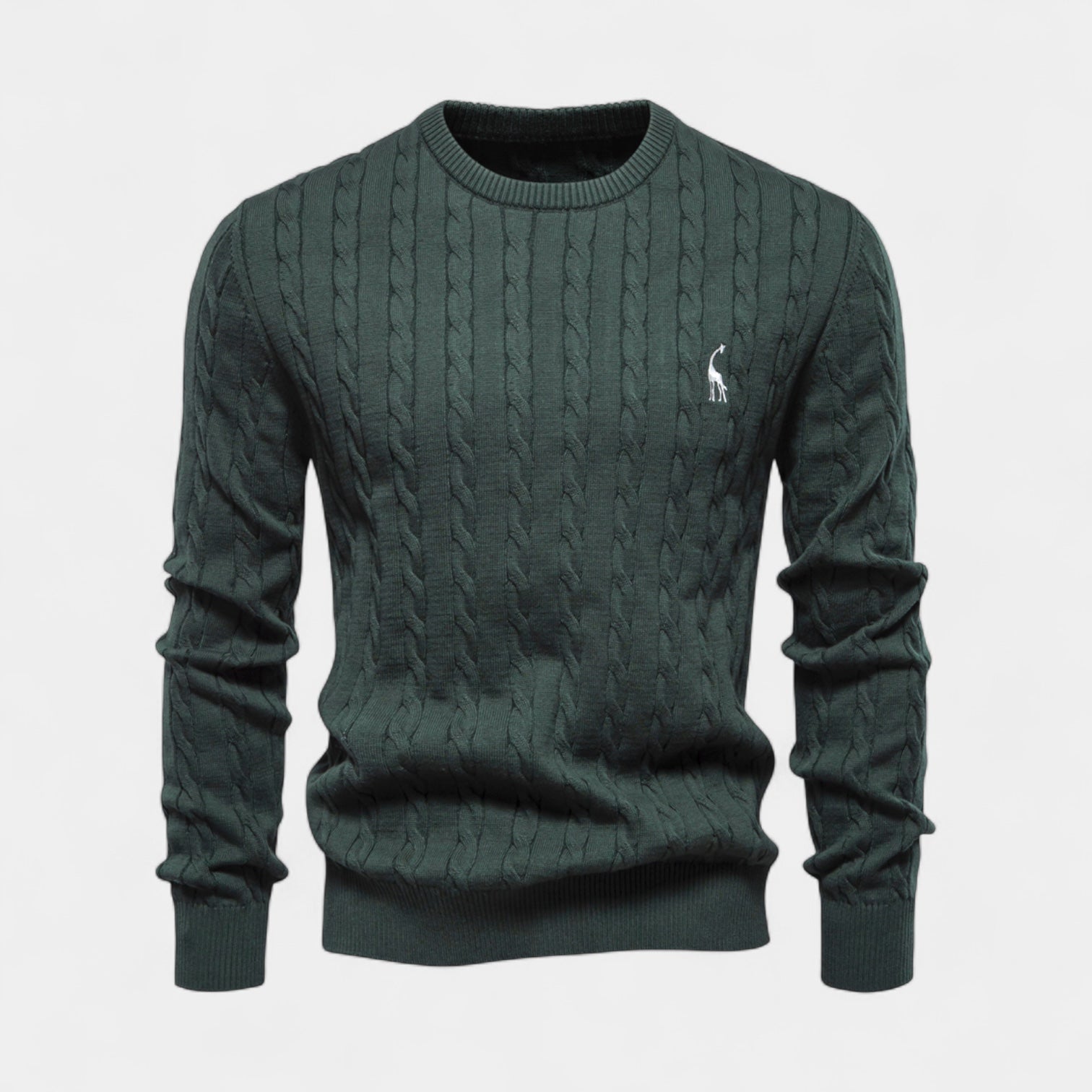 Vintares | Cable Knit Crew Neck Jumper for Men