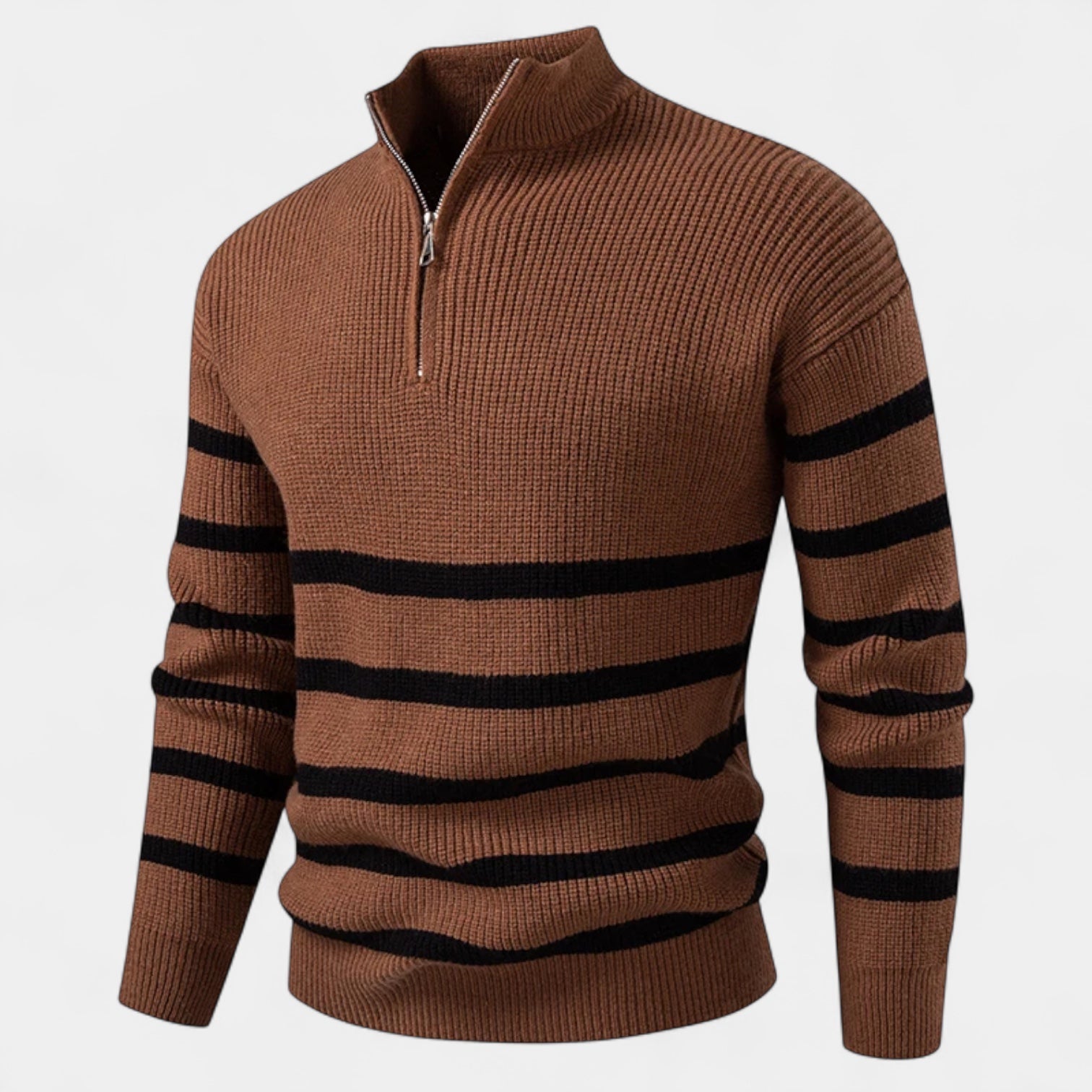 Vintares | Striped Quarter-Zip Sweater for Men