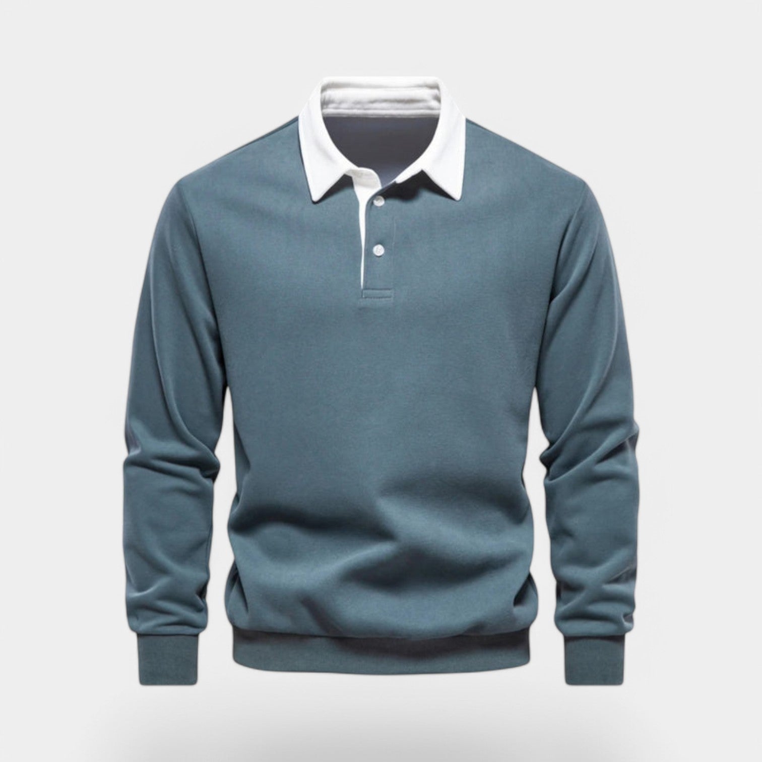 Vintares | Polo Sweatshirt with Dress Collar - Pullover for Men