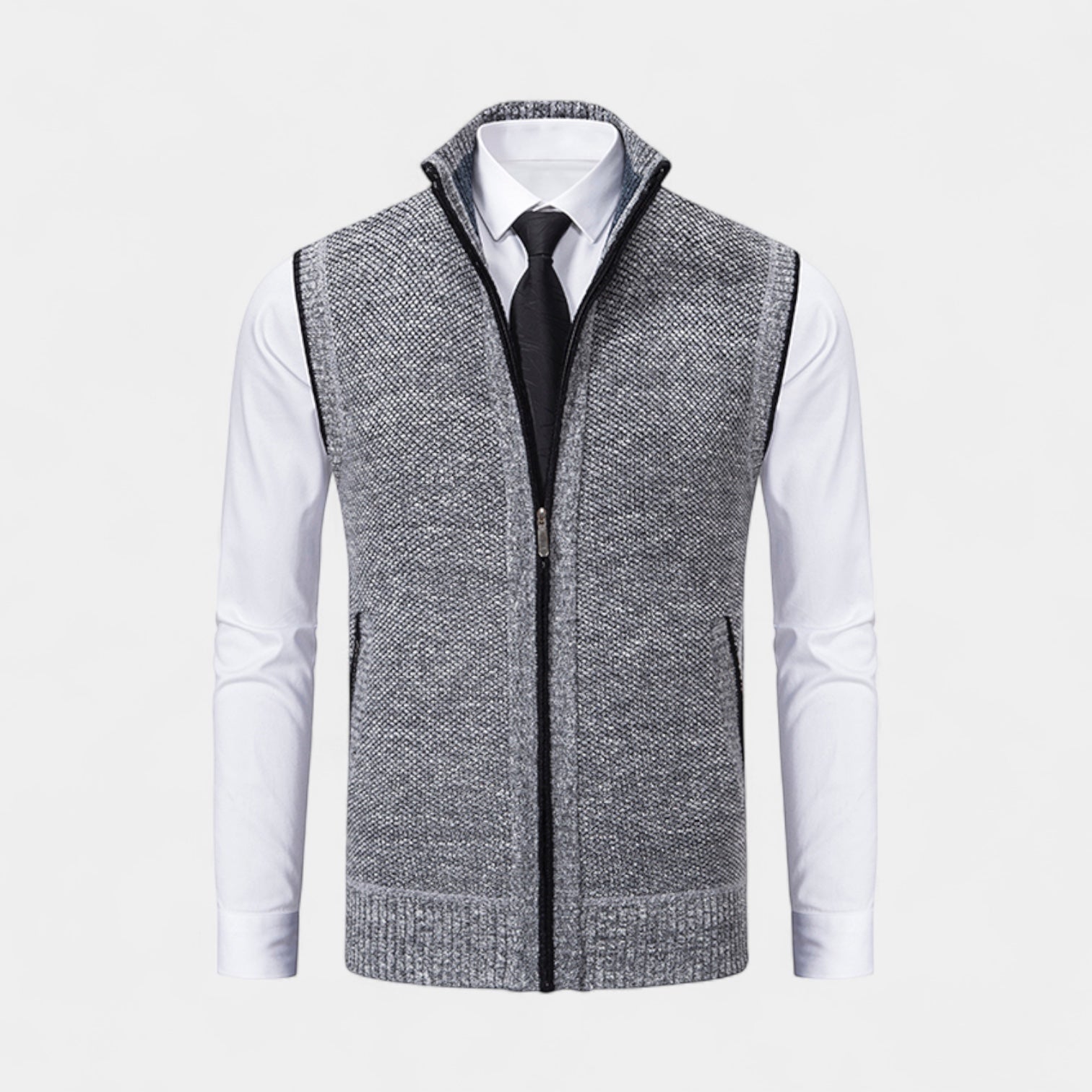 Vintares | Knitted Zip Gilet for Men