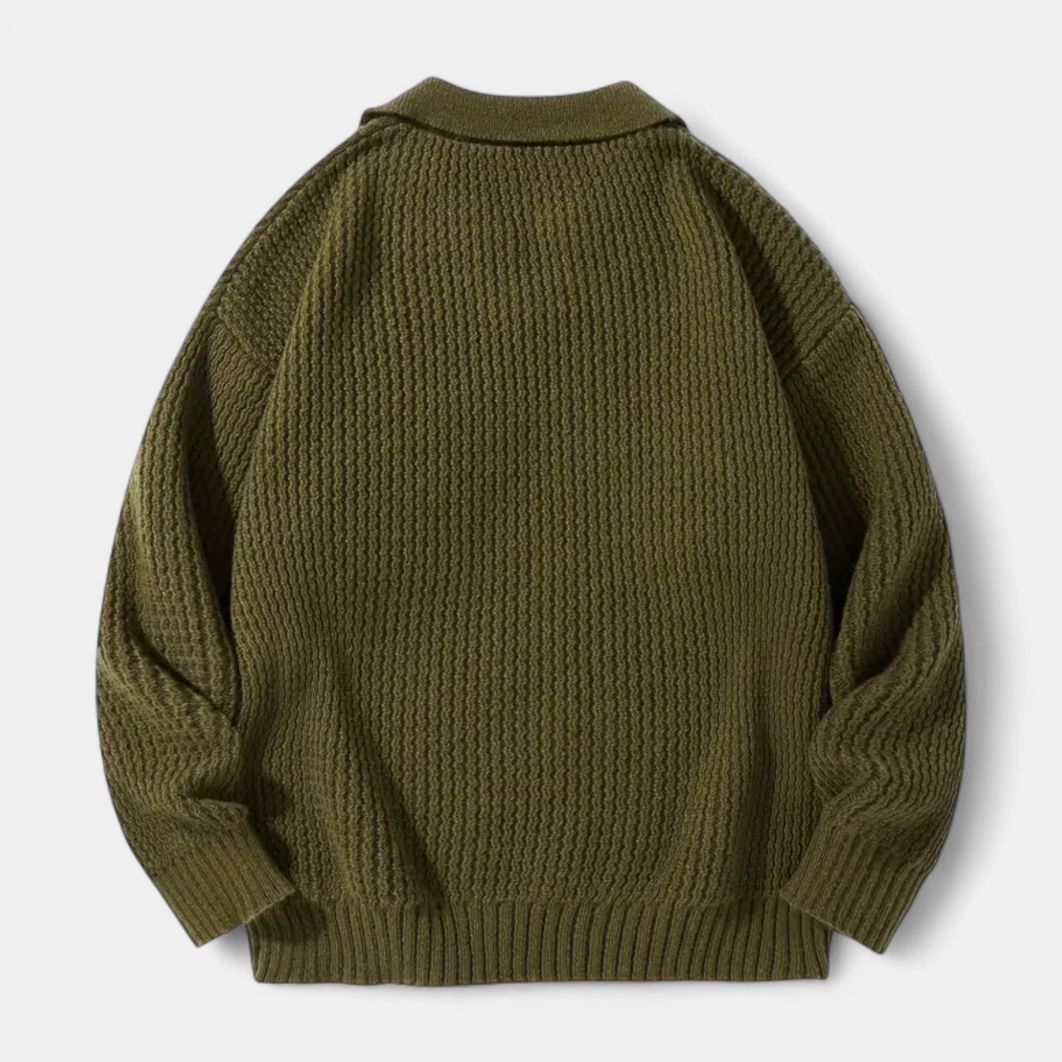 Vintares | Textured Knit Polo Sweater for Men