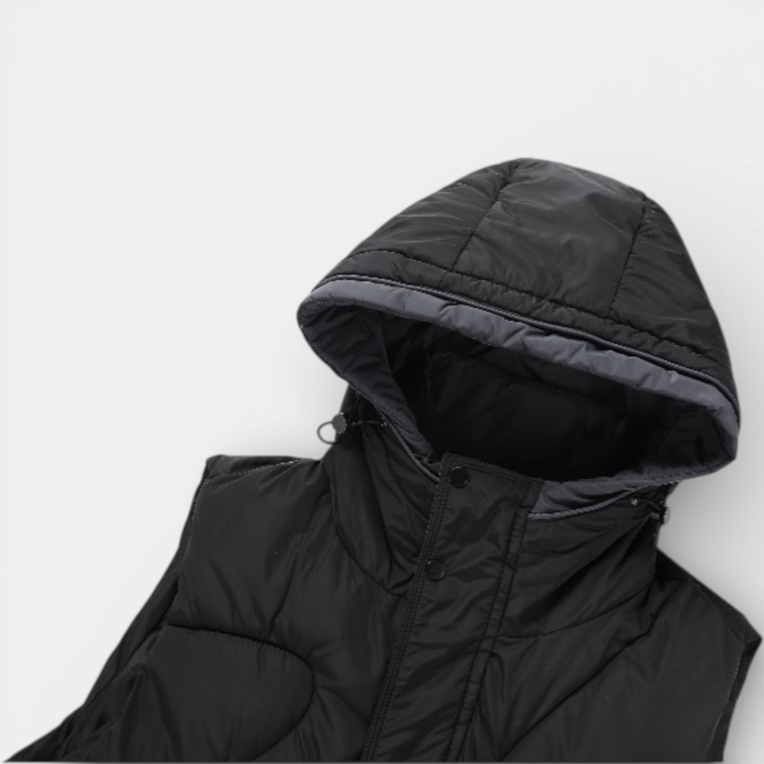 Vintares | Men’s Snap-Front Hooded Quilted Vest - Patch Pockets