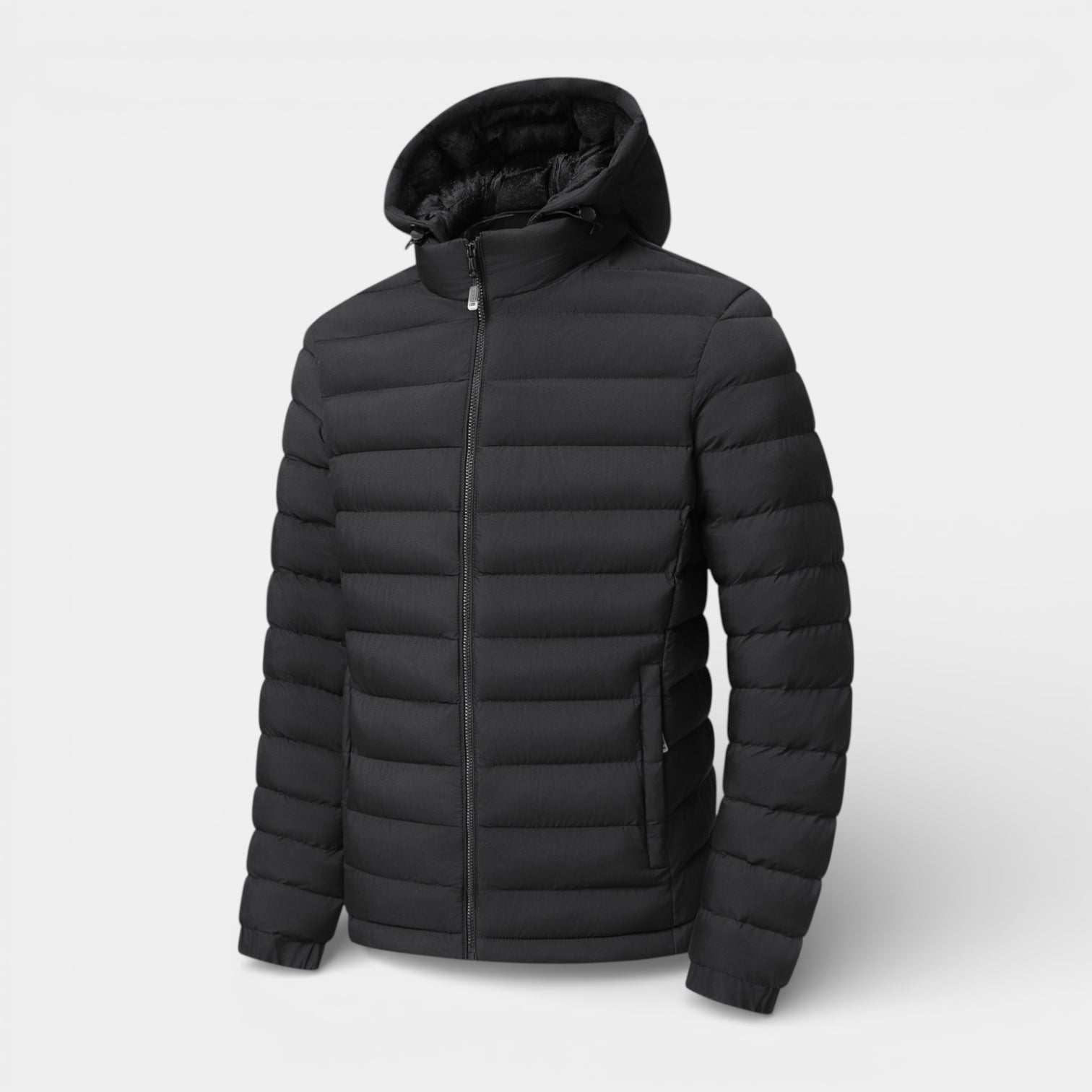 Vintares | Men’s Lightweight Zip-Up Hooded Quilted Puffer Jacket
