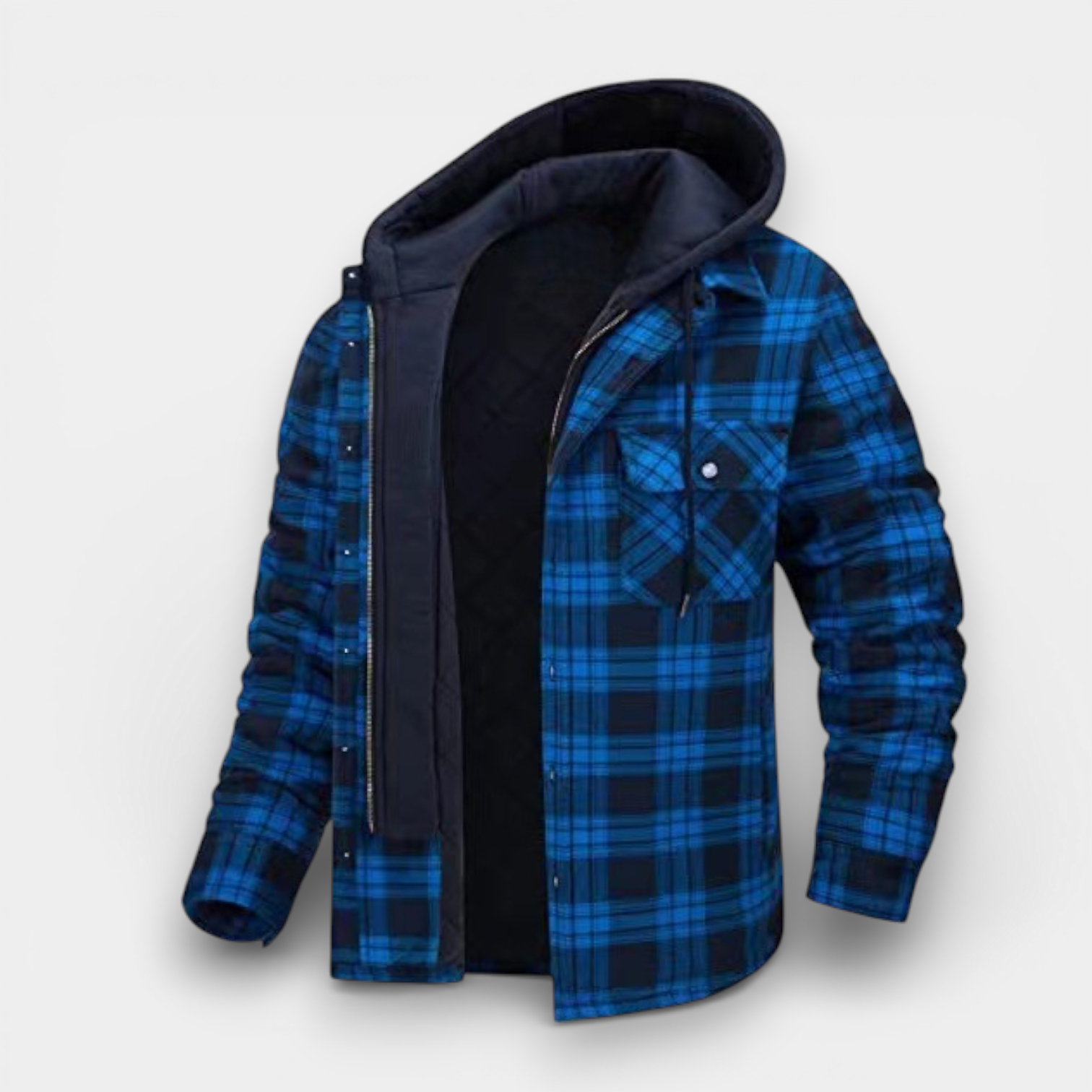 Hooded Quilted Shirt Jacket Regular Fit for Men