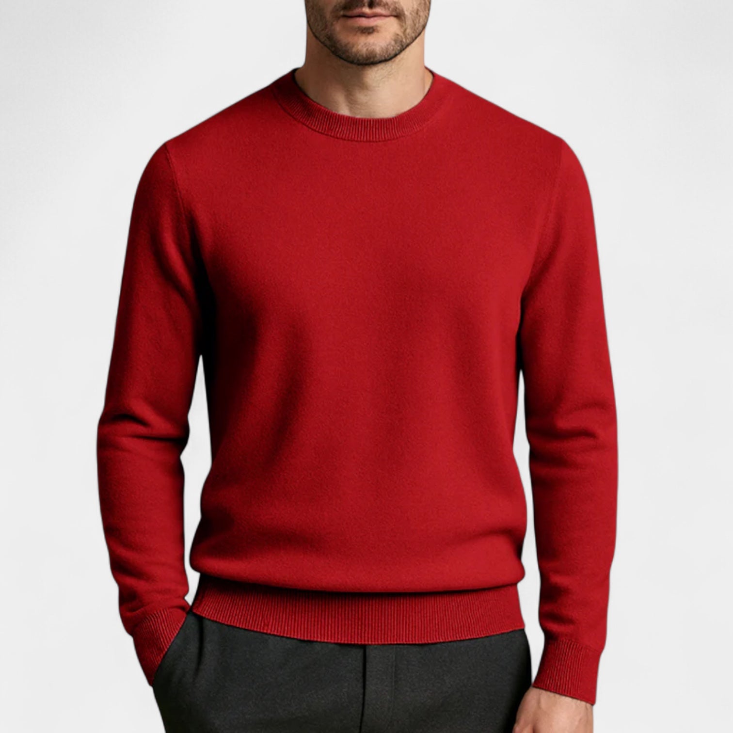 Vintares | Wool Blend Crew Neck Jumper for Men