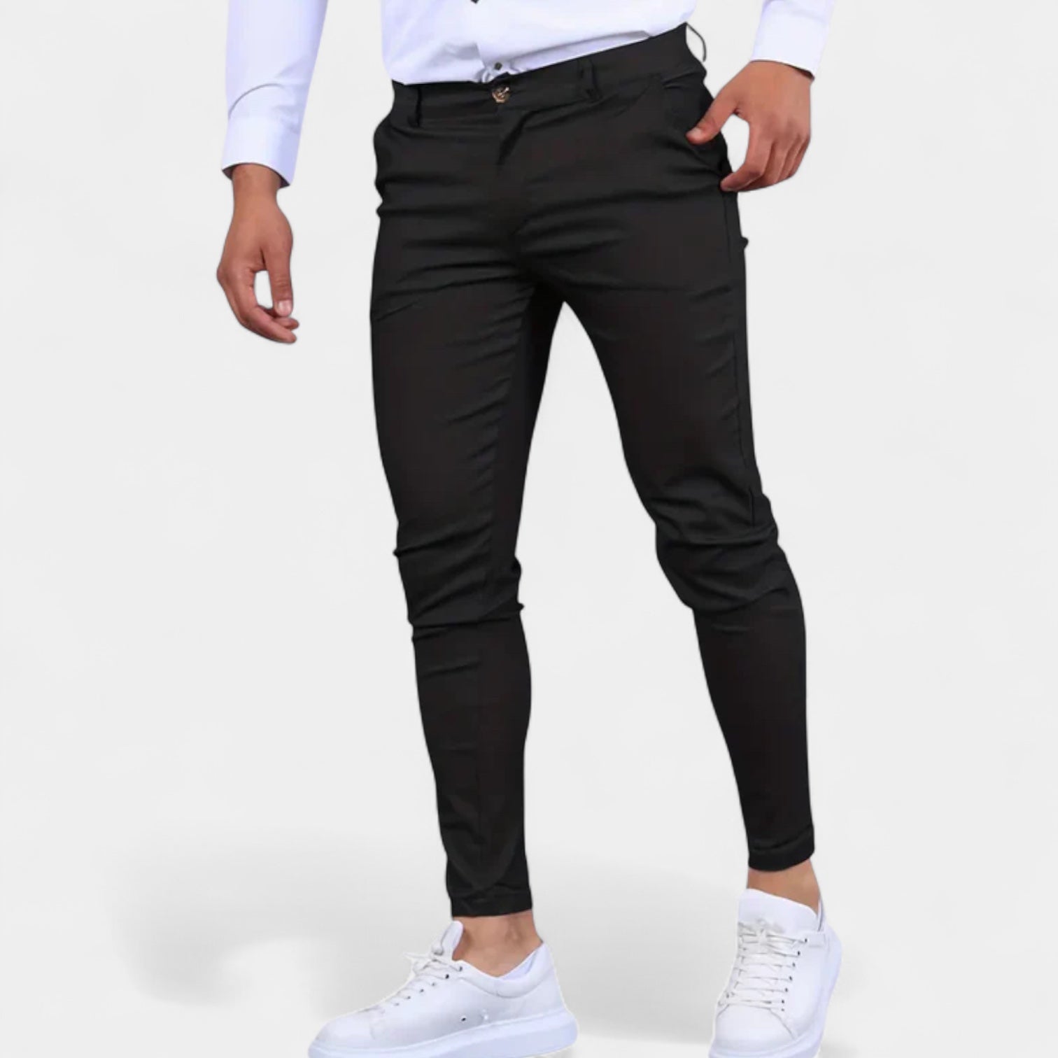 Vintares | Fitted Stretch Trousers for Men