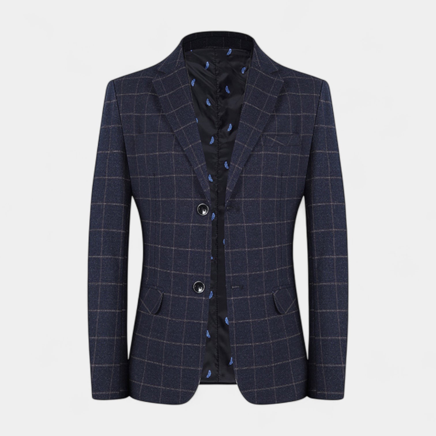 Vintares | Single Breasted Checked Blazer for Men
