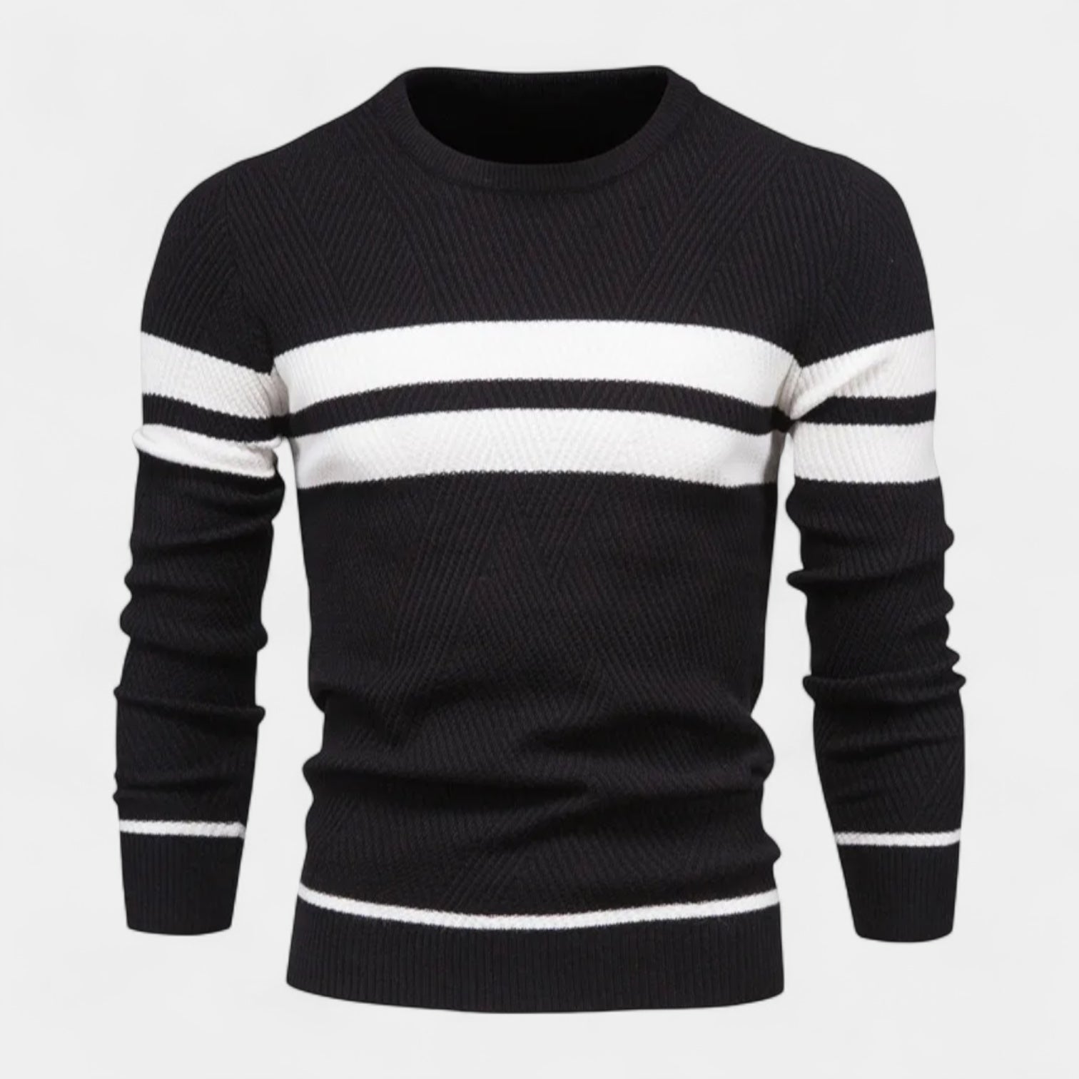 Vintares | Striped Sweater for Men - Crewneck Pullover