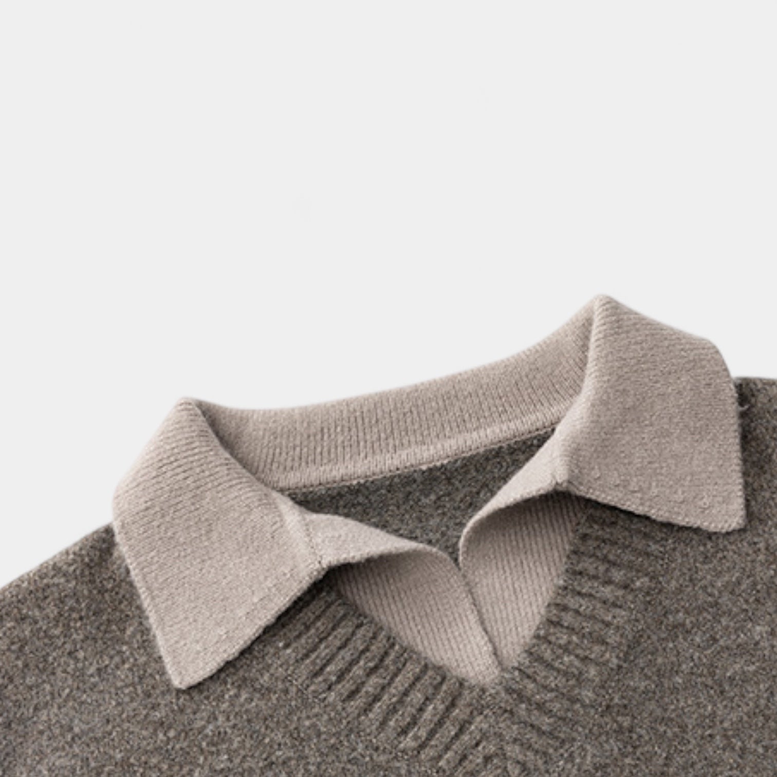 Vintares | Wool Blend Collared Sweater for Men – Soft Textured Knit Pullover
