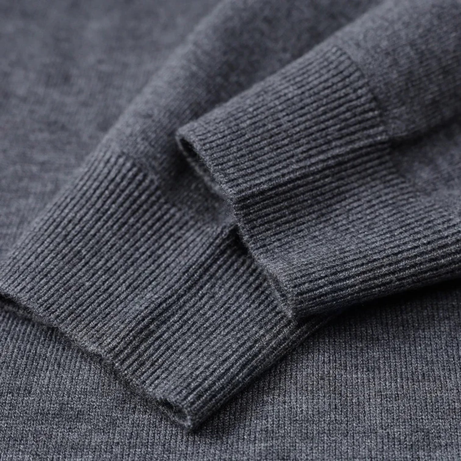 Vintares | Merino Wool Sweater with Half High Collar - Crew Neck