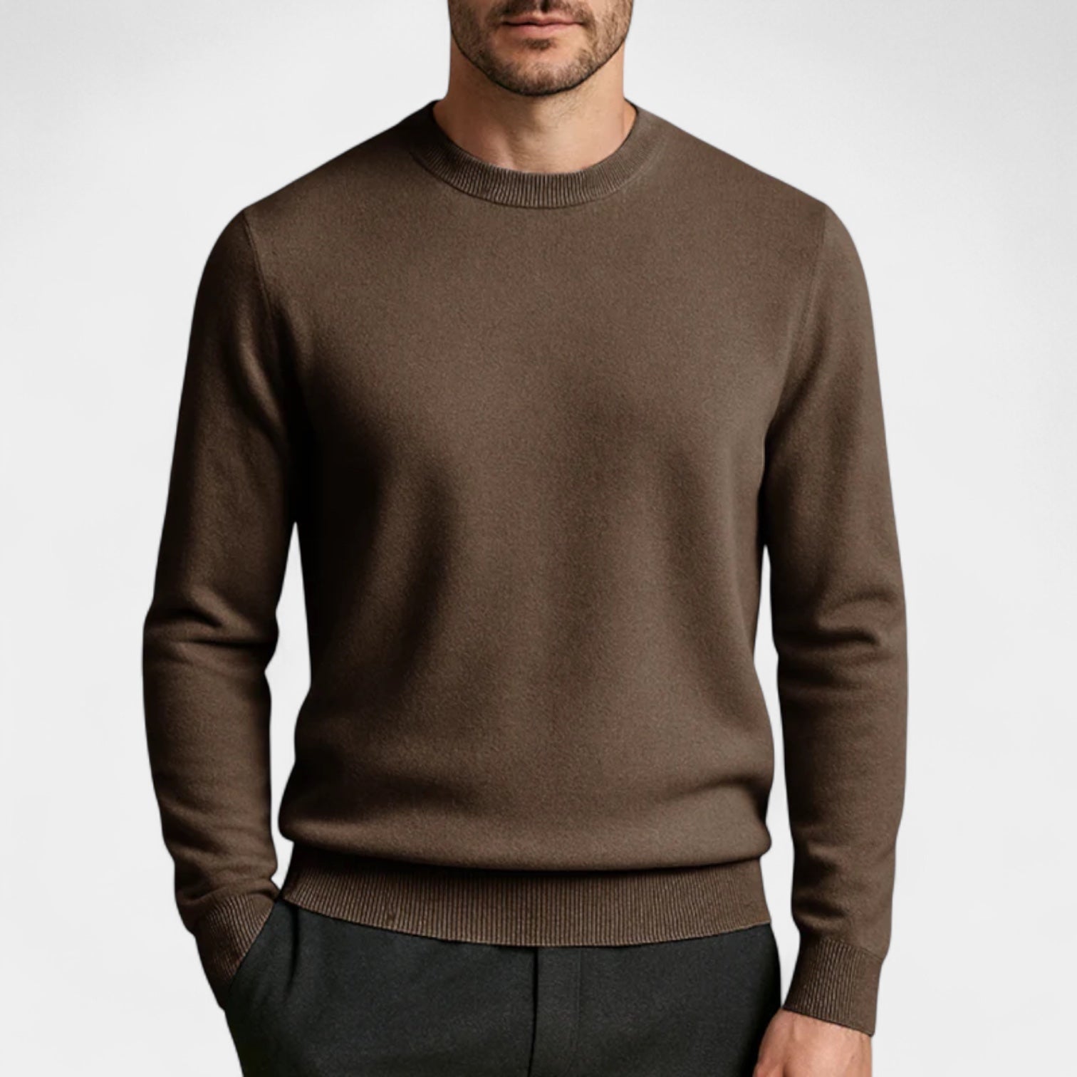 Vintares | Wool Blend Crew Neck Jumper for Men