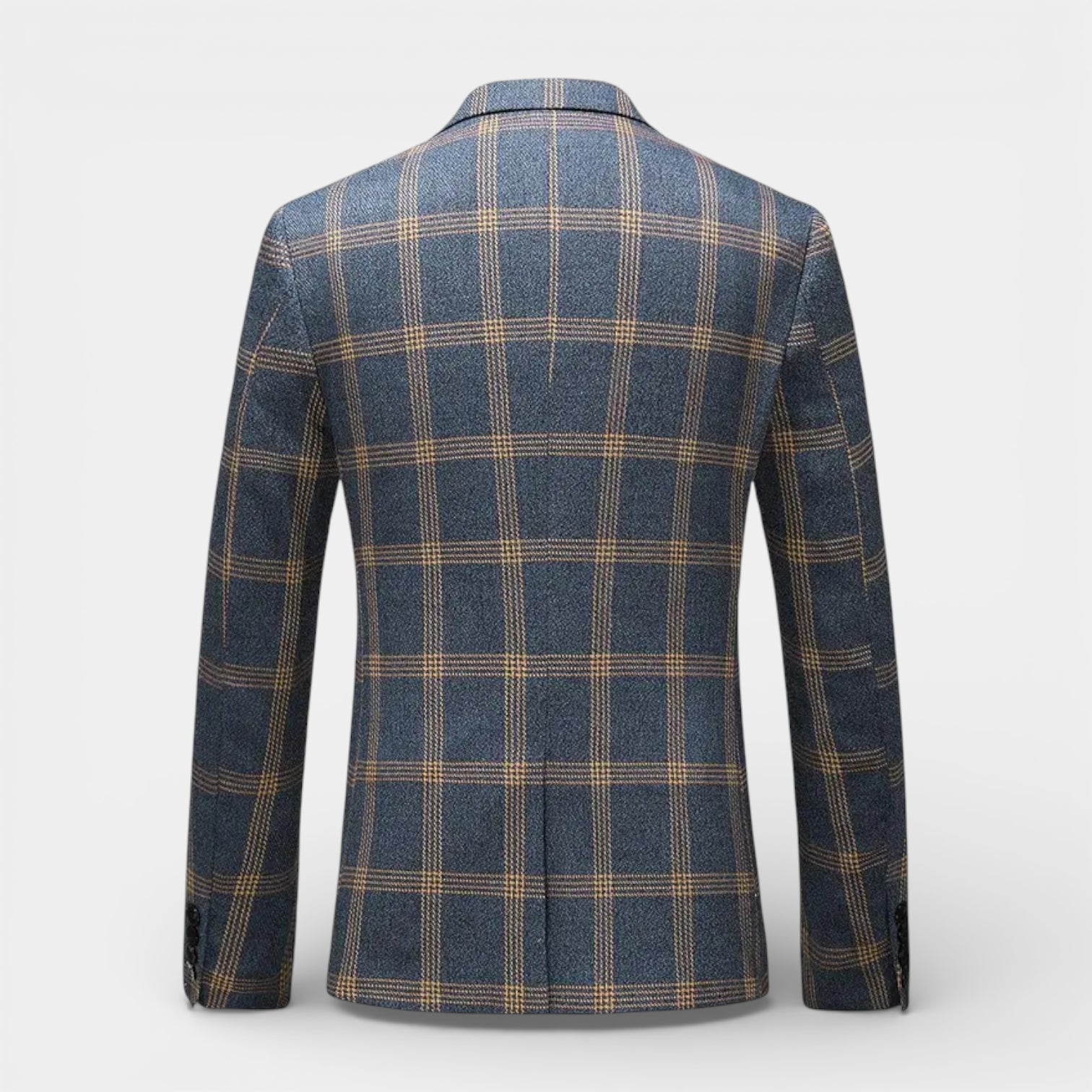 Vintares | Men’s Three Piece Checked Suit Button Up Blazer Vest Trousers Regular Fit