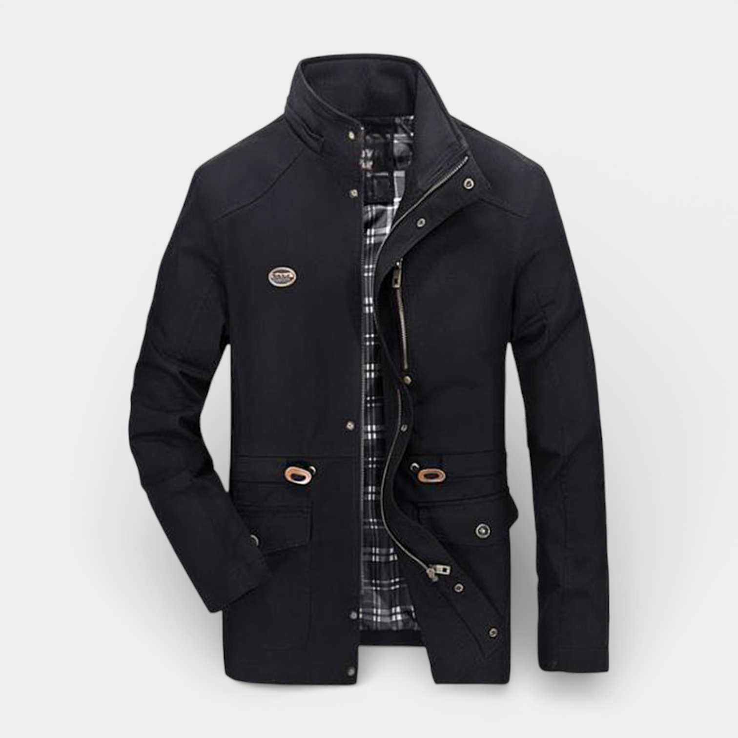 Stand Collar Multi-Pocket Field Jacket Regular Fit for Men