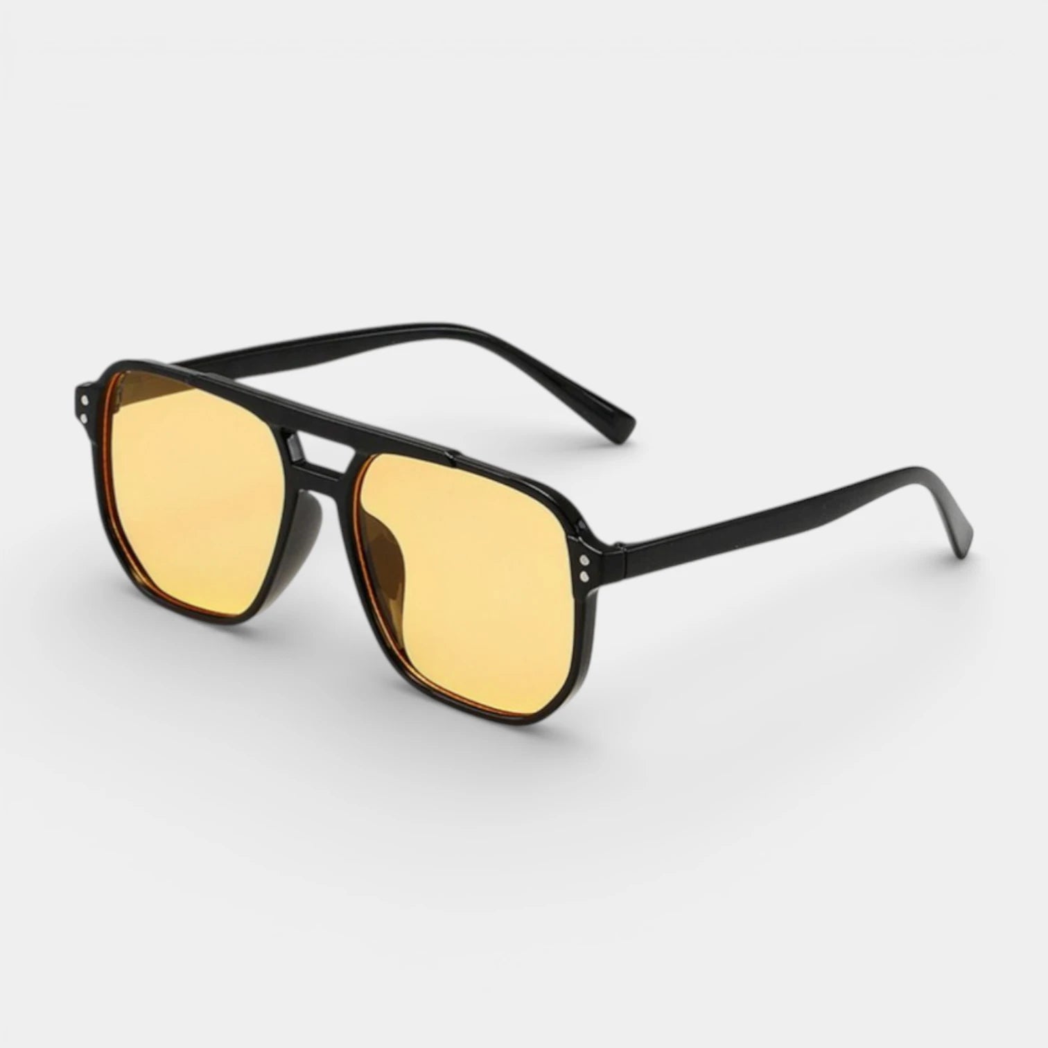 Vintares | Men’s Square Aviator Sunglasses Black Frame