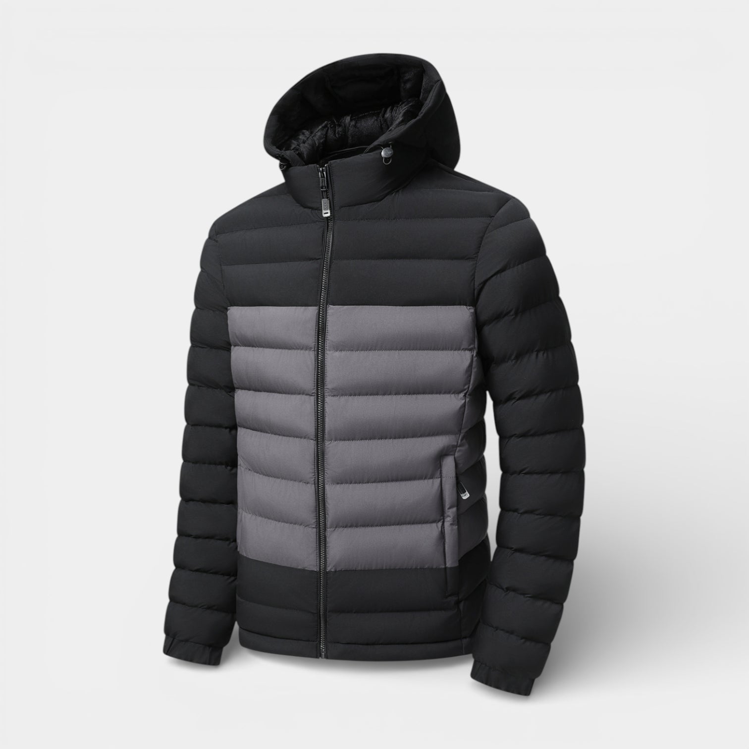 Vintares | Men’s Lightweight Zip-Up Hooded Quilted Puffer Jacket