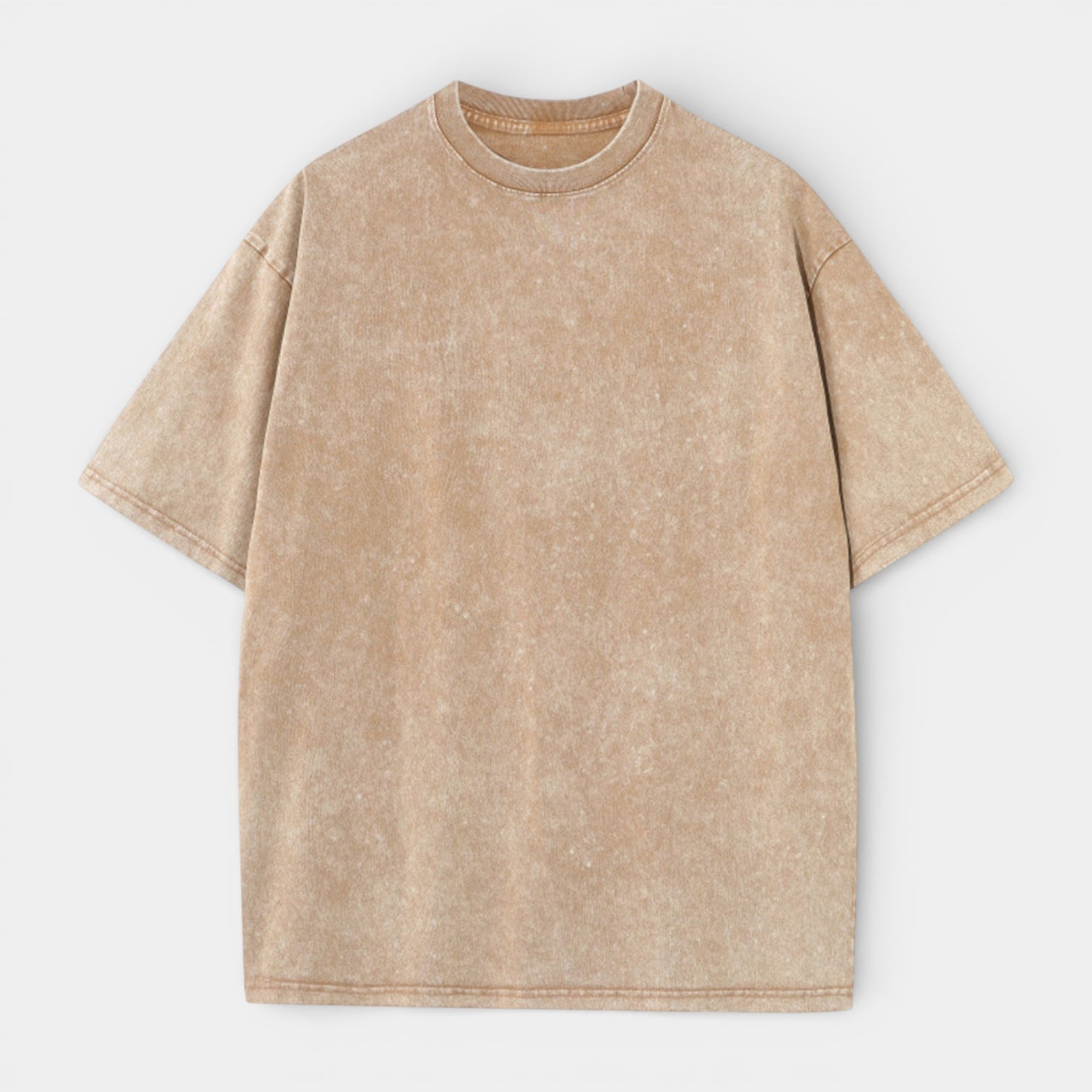 Washed Short Sleeve Pullover Tee Relaxed Fit for Men