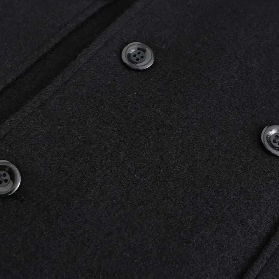 Vintares | Double-Breasted Long Coat for Men