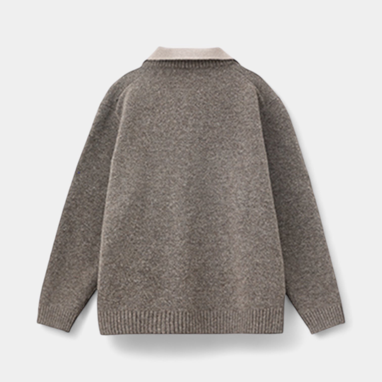 Vintares | Wool Blend Collared Sweater for Men – Soft Textured Knit Pullover