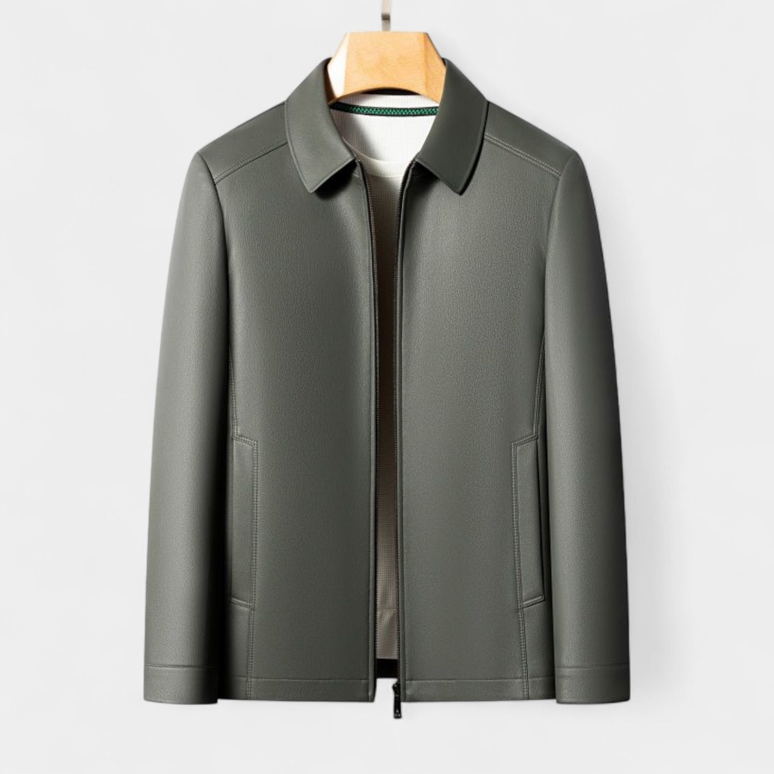 Vintares | Genuine Leather Jacket for Men – Classic Minimalist Design