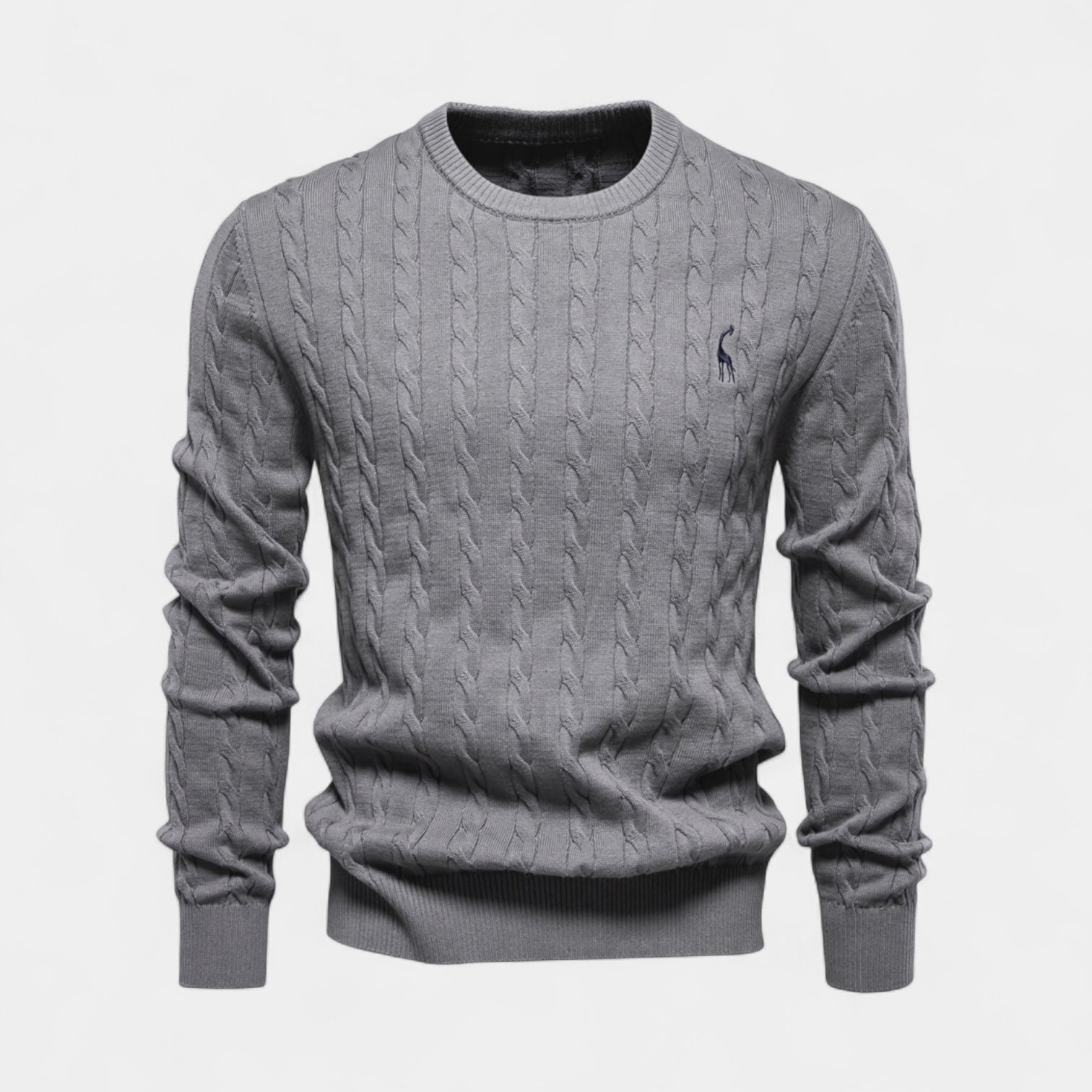Vintares | Cable Knit Crew Neck Jumper for Men