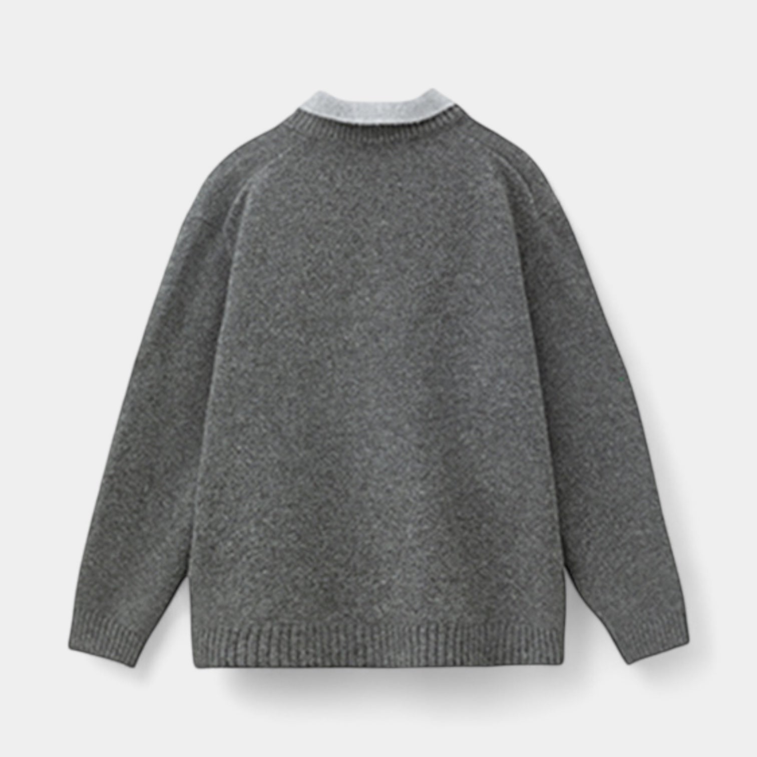 Vintares | Wool Blend Collared Sweater for Men – Soft Textured Knit Pullover