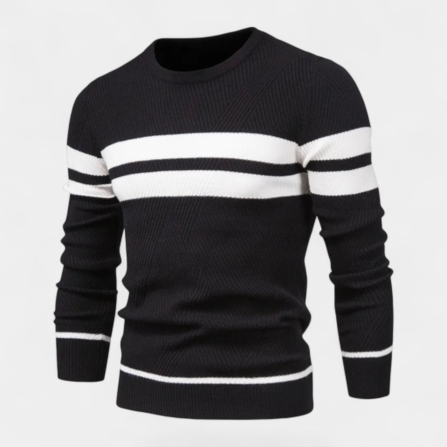 Vintares | Striped Sweater for Men - Crewneck Pullover
