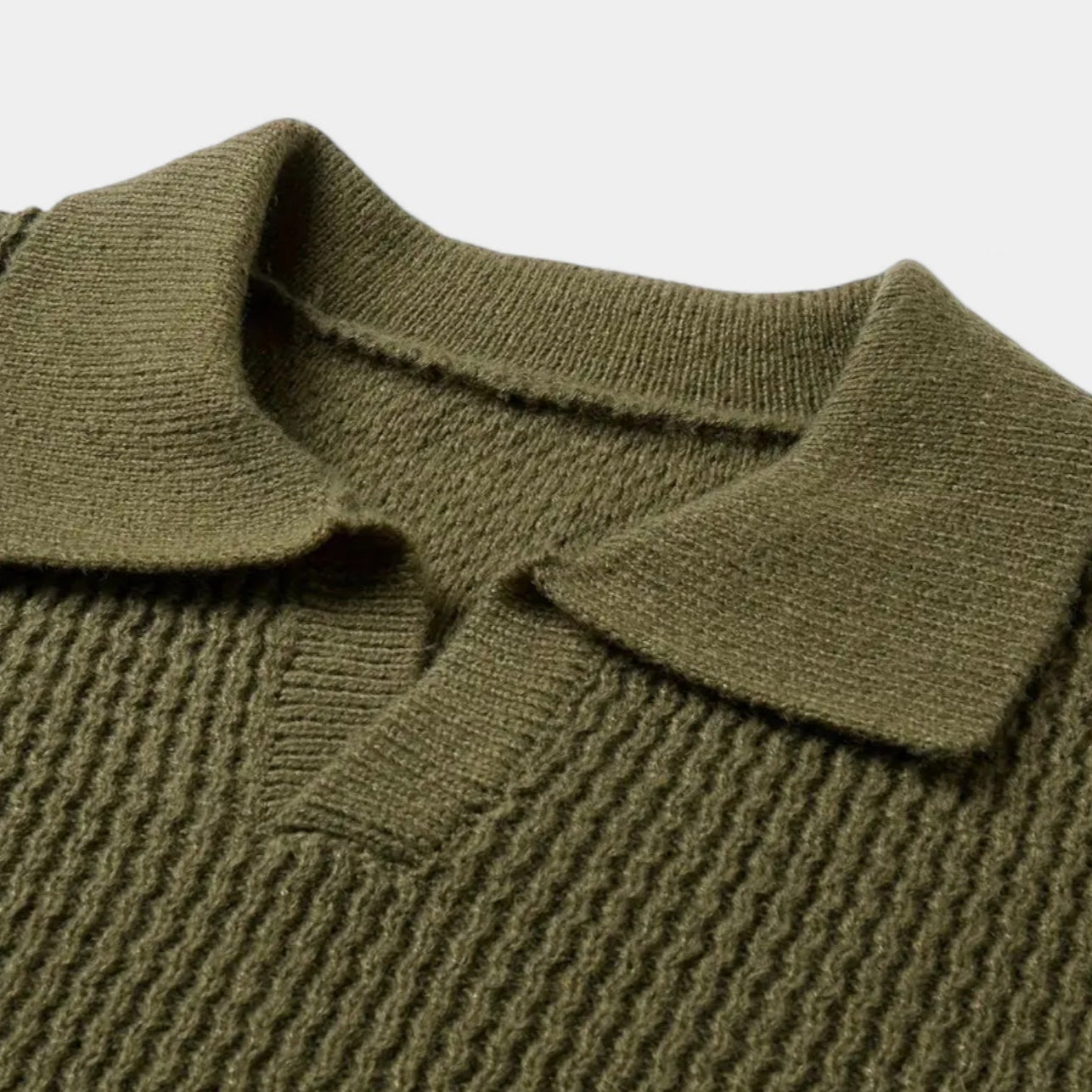 Vintares | Textured Knit Polo Sweater for Men