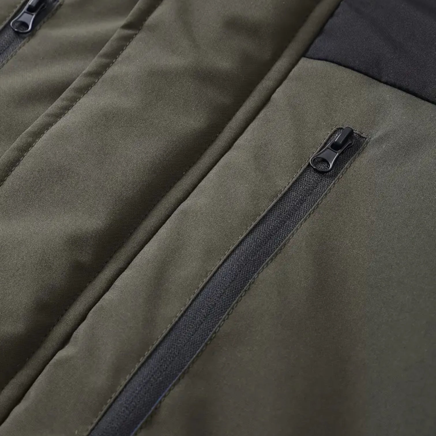 Two-Tone Puffer Jacket Hooded Water-Resistant for Men
