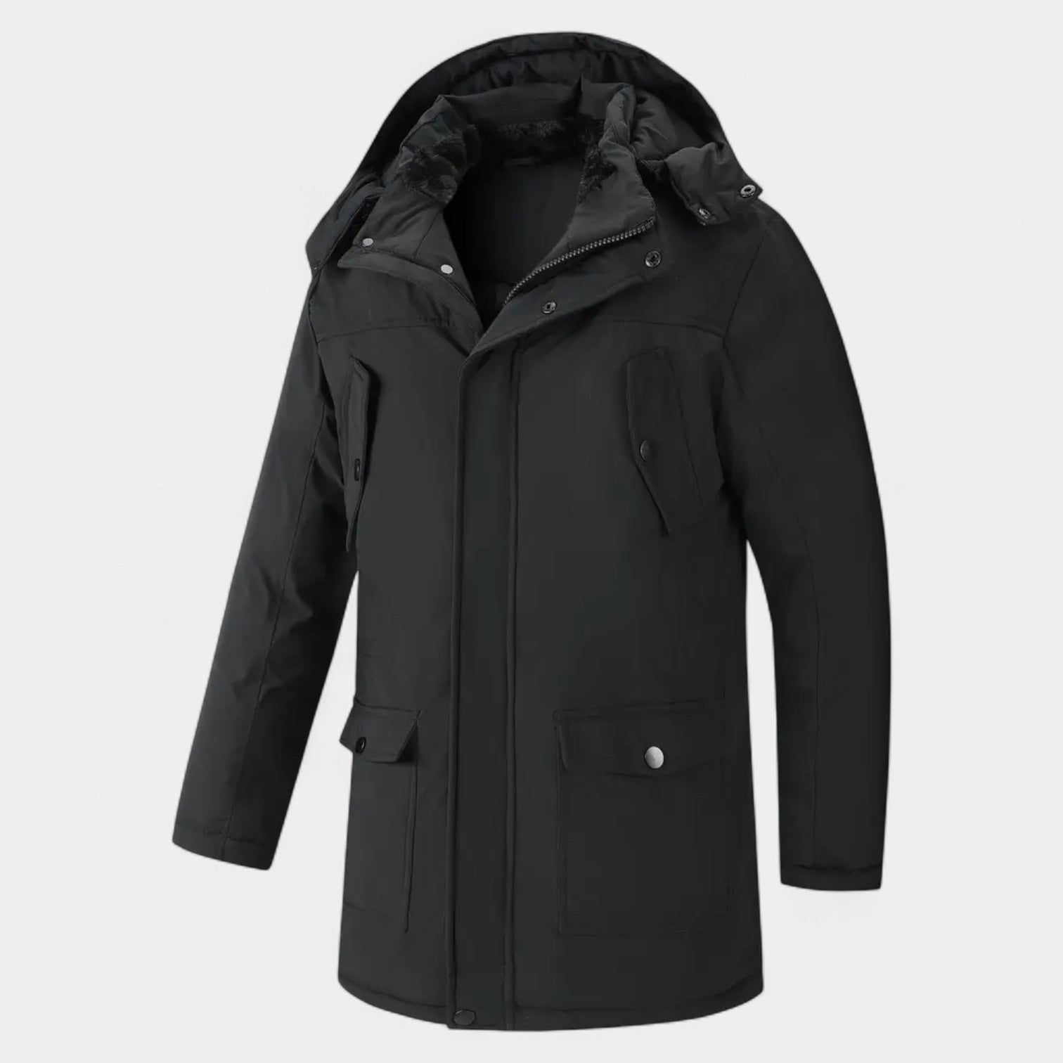 Vintares | Long Puffer Parka with Detachable Hood for Men