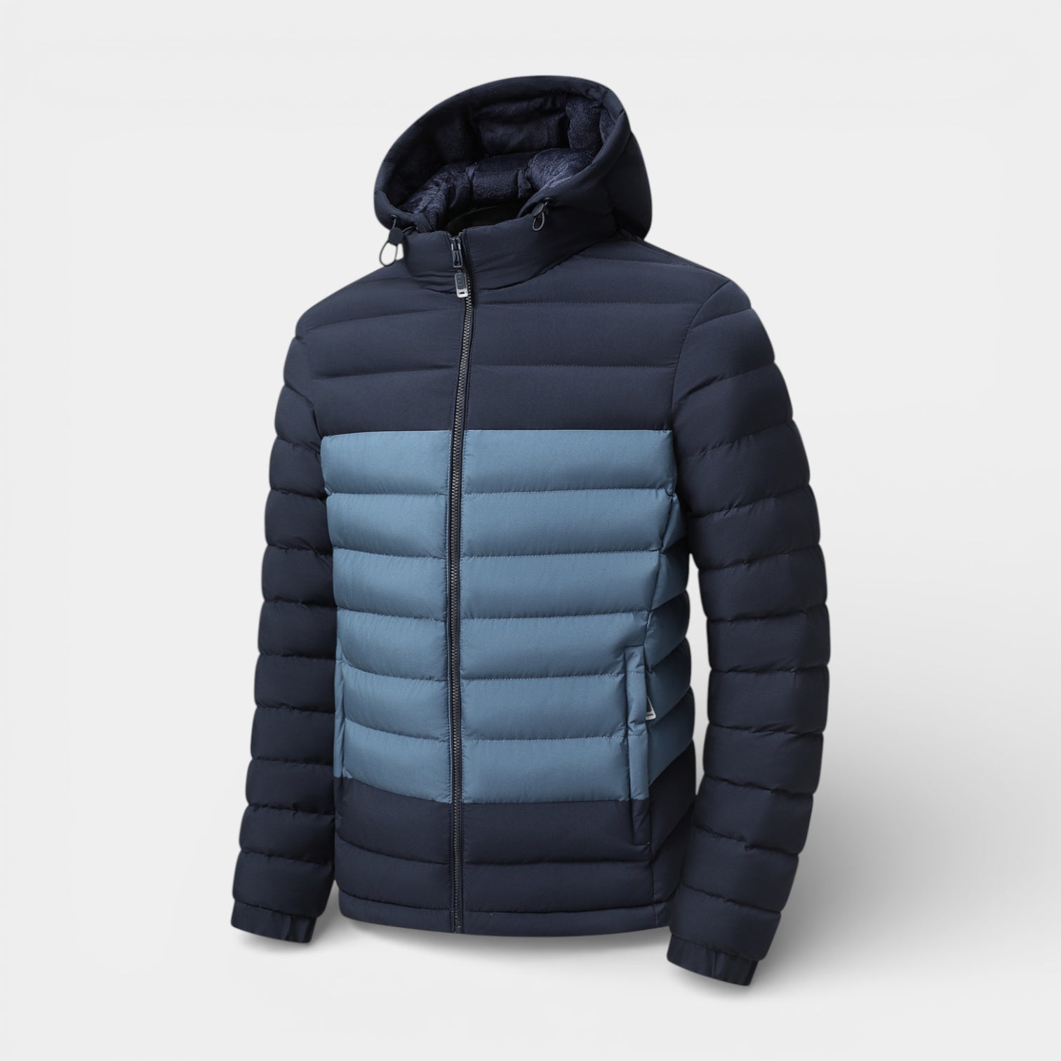 Vintares | Men’s Lightweight Zip-Up Hooded Quilted Puffer Jacket