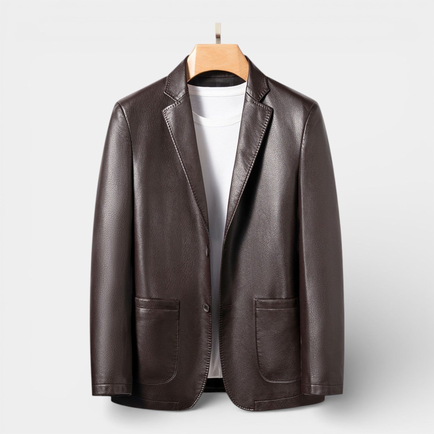 Structured Blazer Jacket Single-Breasted Regular Fit for Men
