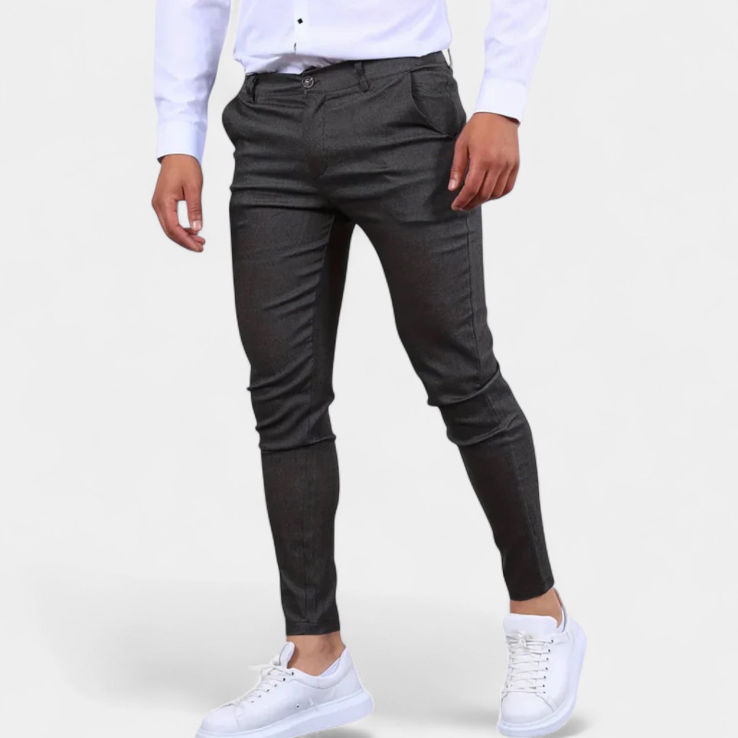 Vintares | Fitted Stretch Trousers for Men