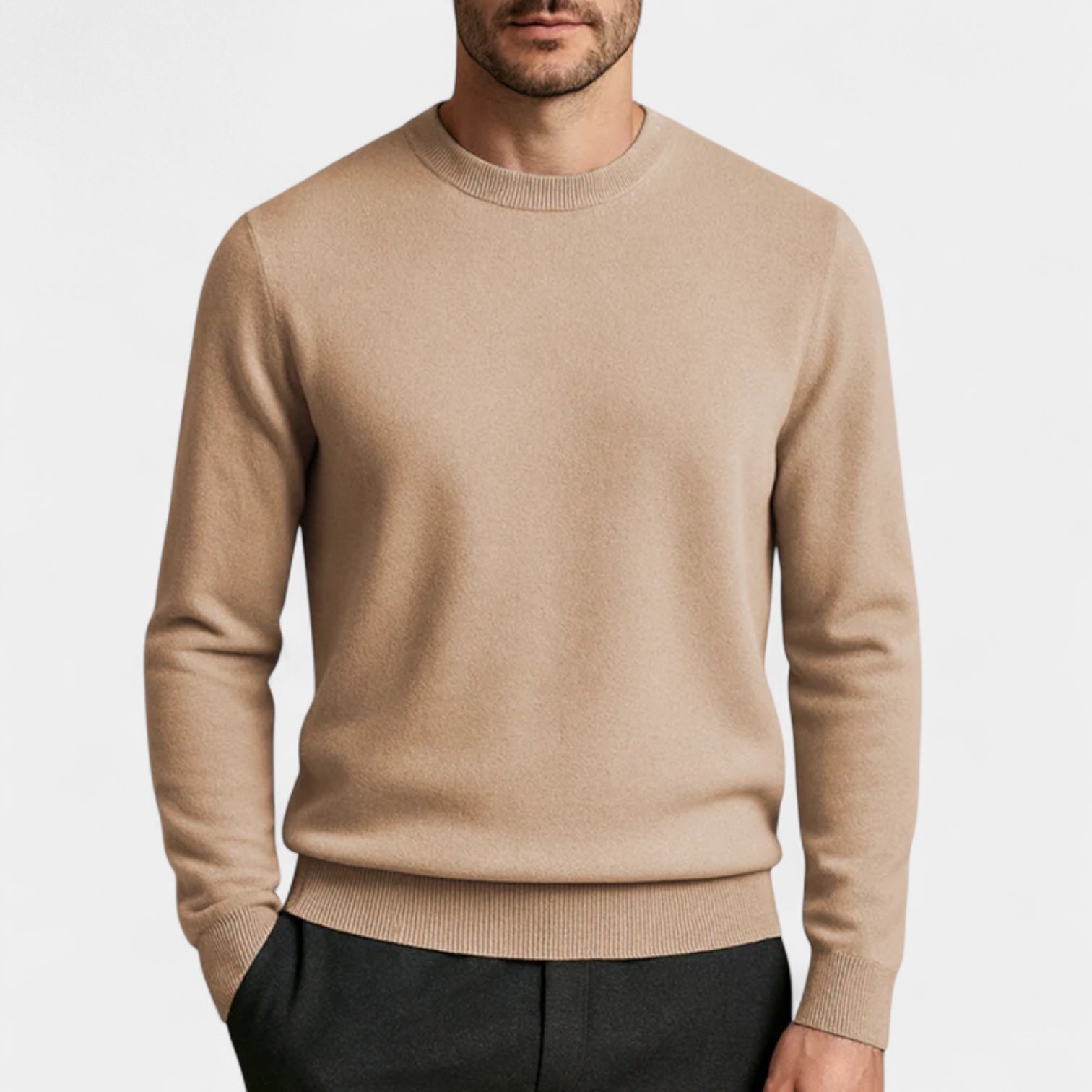 Vintares | Wool Blend Crew Neck Jumper for Men