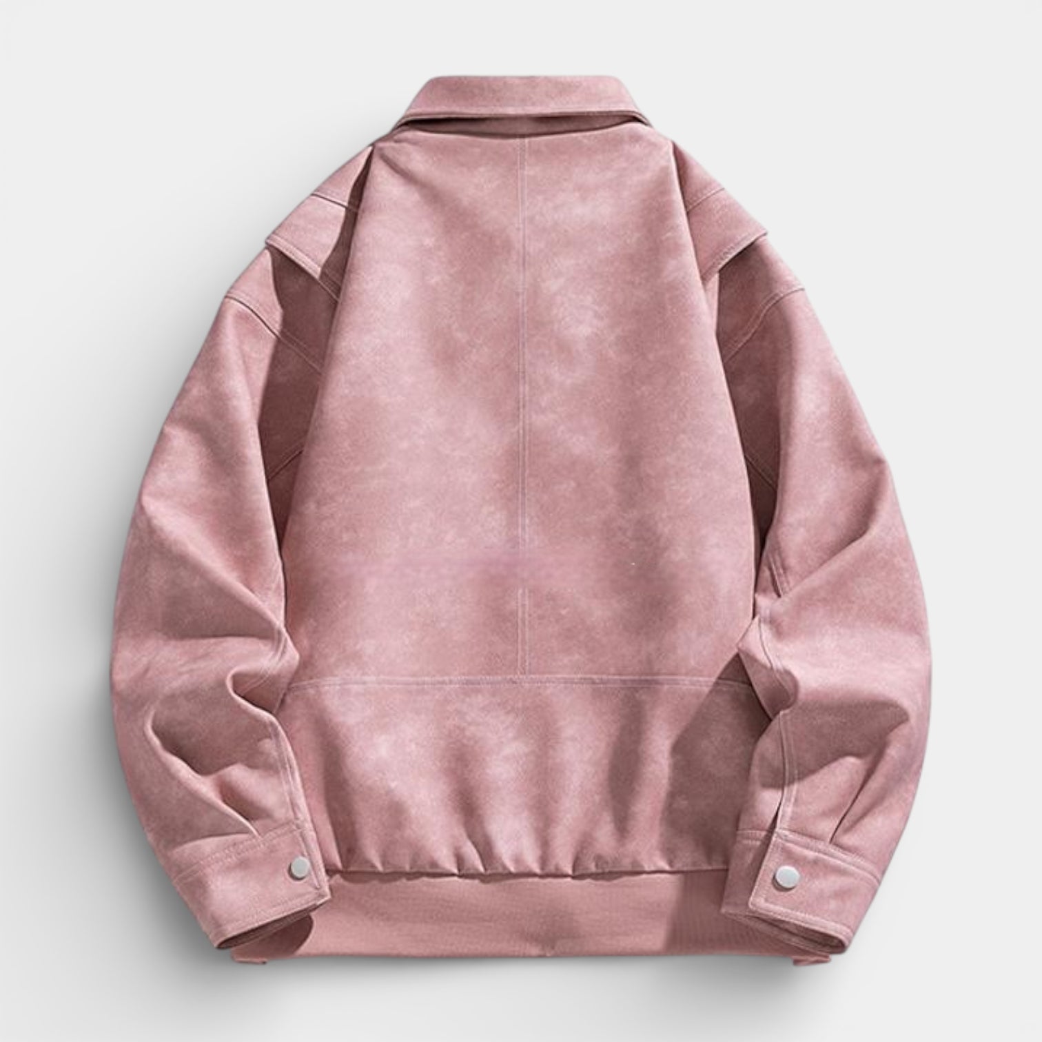 Collared Zip Jacket Suede-Touch Relaxed Fit for Men