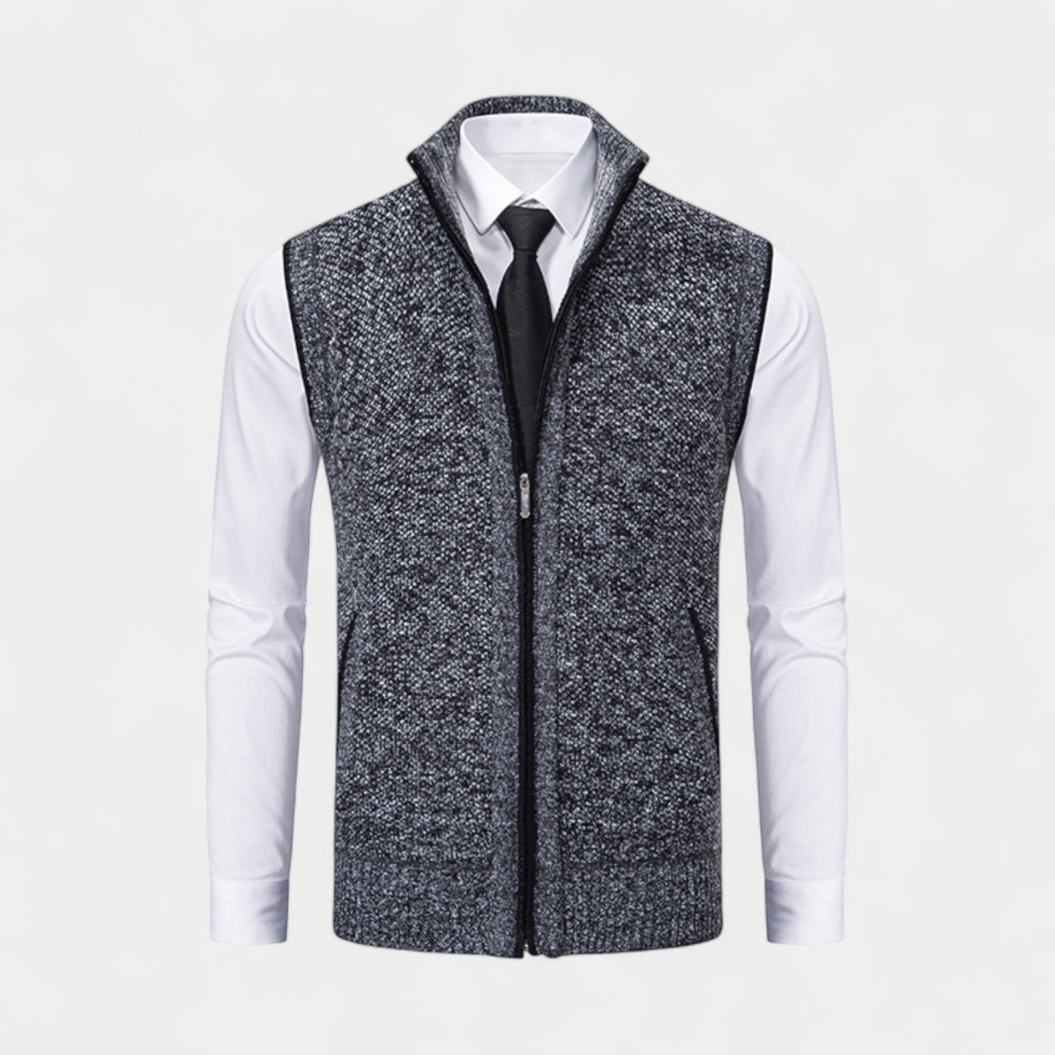 Vintares | Knitted Zip Gilet for Men