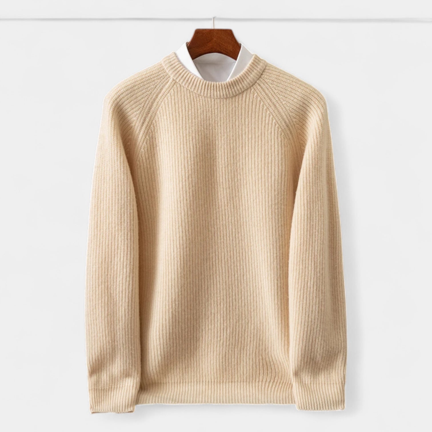 Vintares | Men's Classic Merino Wool Sweater - Ribbed