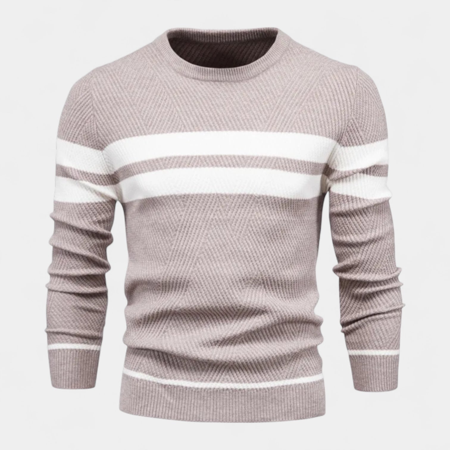 Vintares | Striped Sweater for Men - Crewneck Pullover