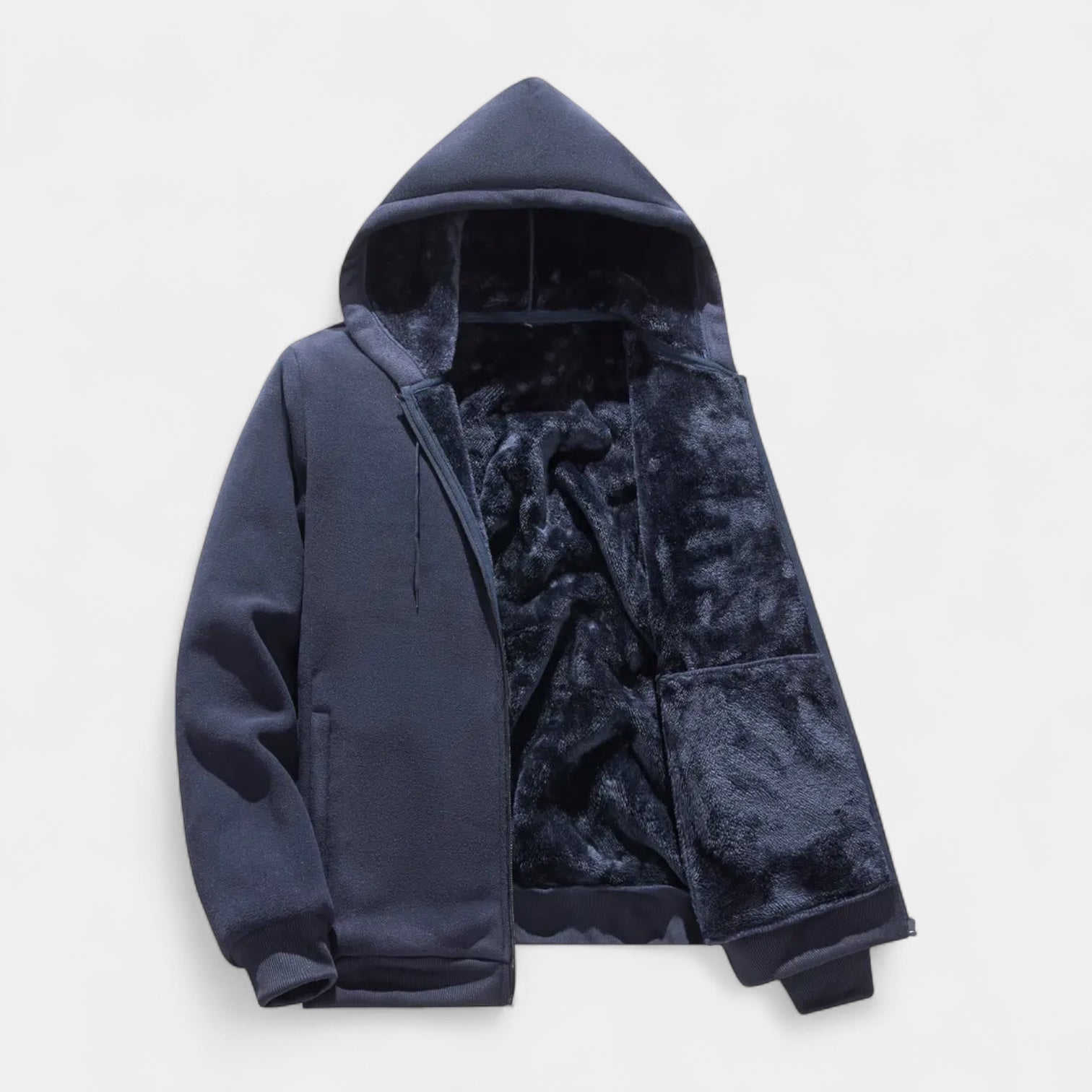 Vintares | Sherpa Fleece Zip Hoodie for Men