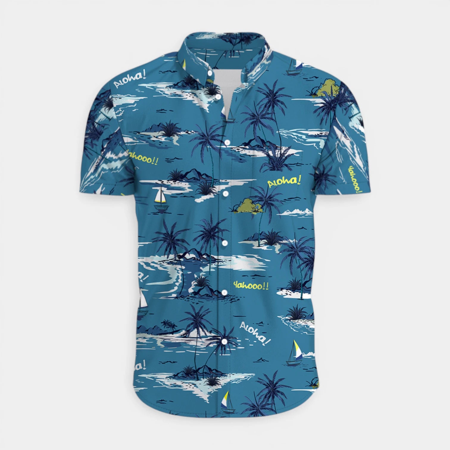 Tropical Floral Print Shirt Short Sleeve Regular Fit for Men