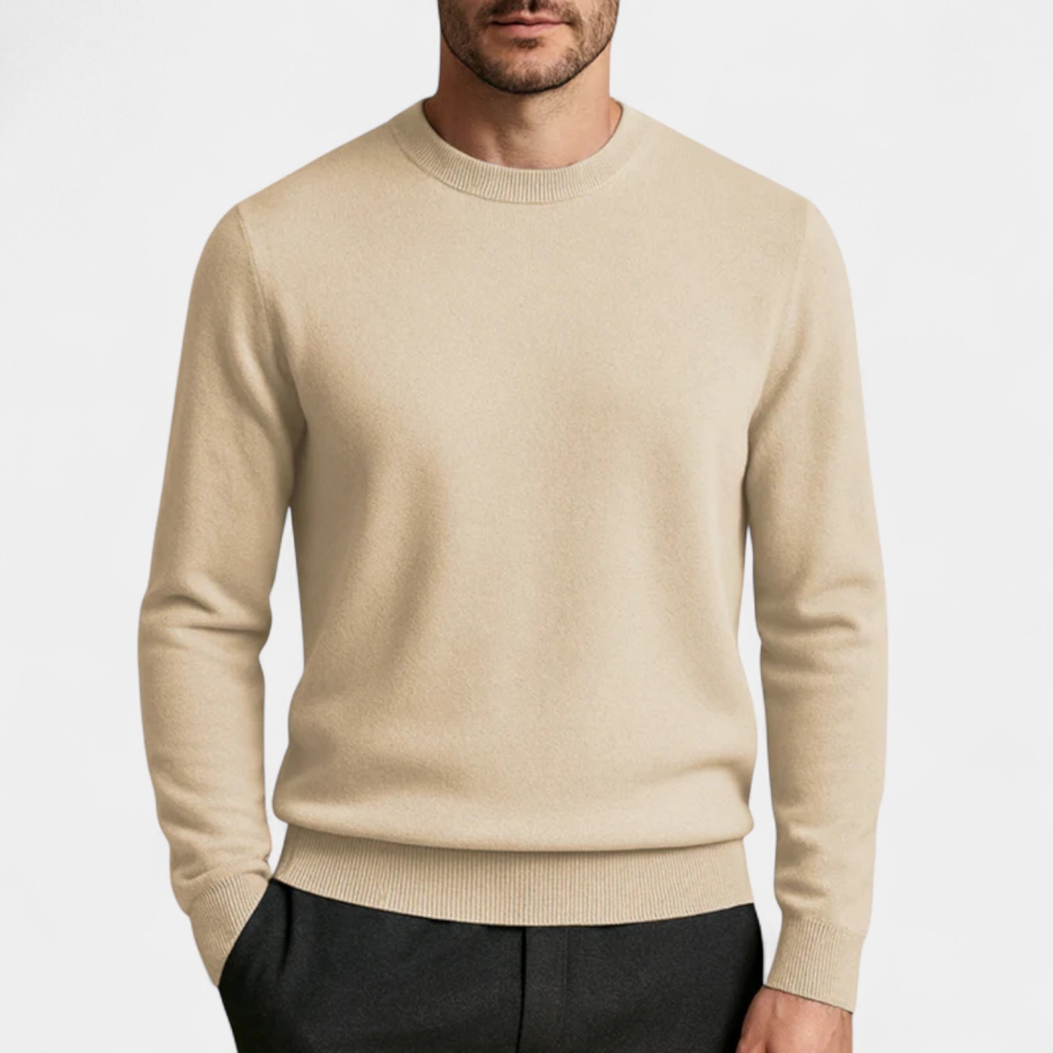 Vintares | Wool Blend Crew Neck Jumper for Men