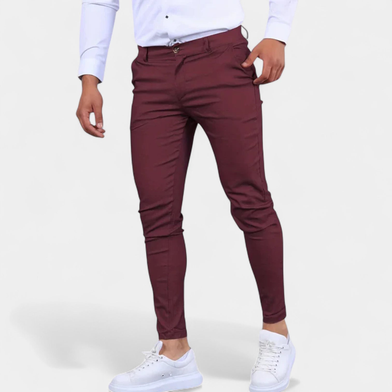 Vintares | Fitted Stretch Trousers for Men