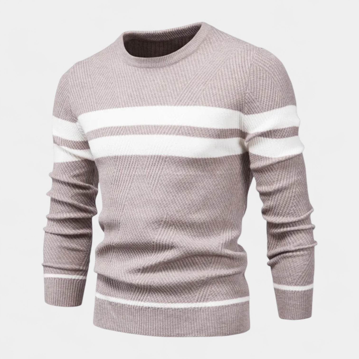 Vintares | Striped Sweater for Men - Crewneck Pullover