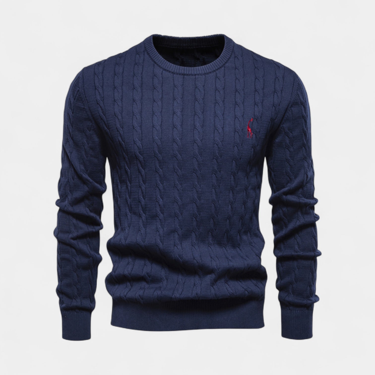 Vintares | Cable Knit Crew Neck Jumper for Men