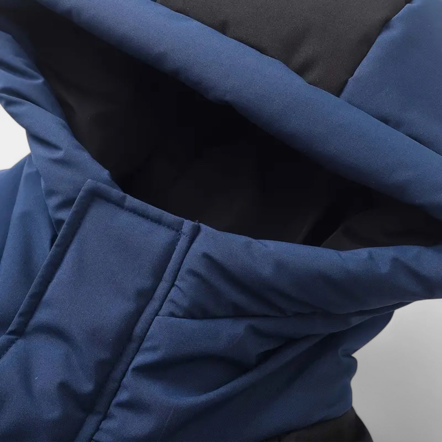 Two-Tone Puffer Jacket Hooded Water-Resistant for Men