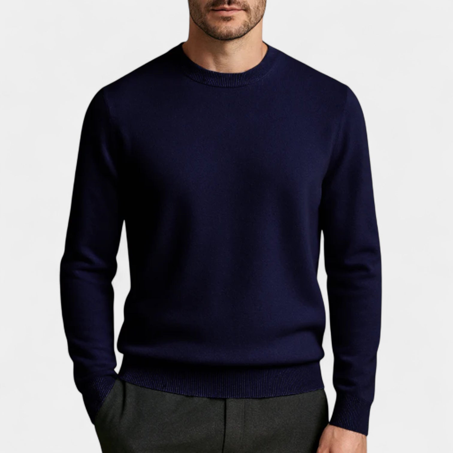 Vintares | Wool Blend Crew Neck Jumper for Men