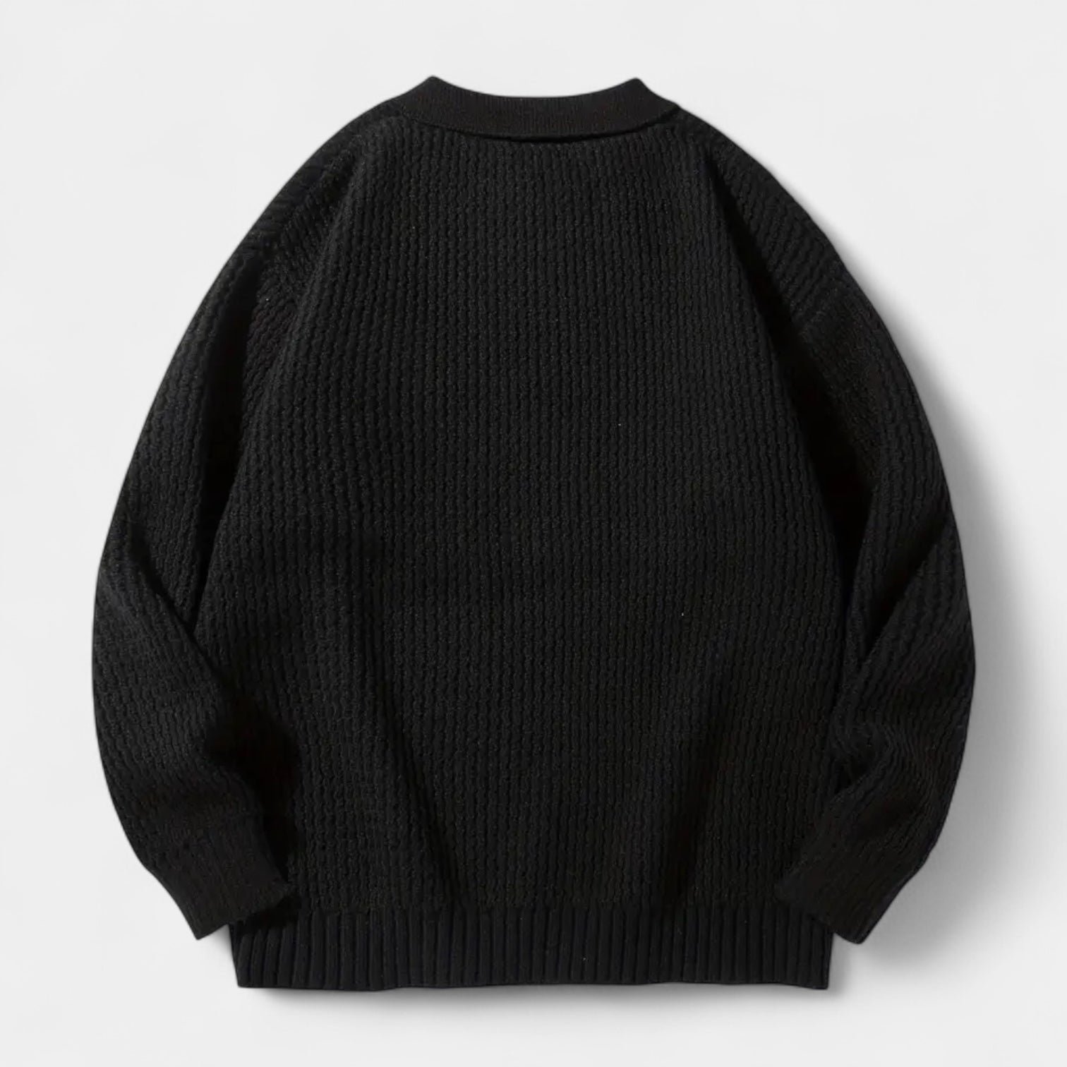 Vintares | Textured Knit Polo Sweater for Men