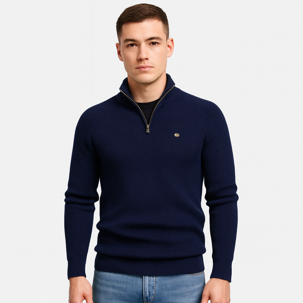 Vintares | Quarter Zip Knit Jumper for Men