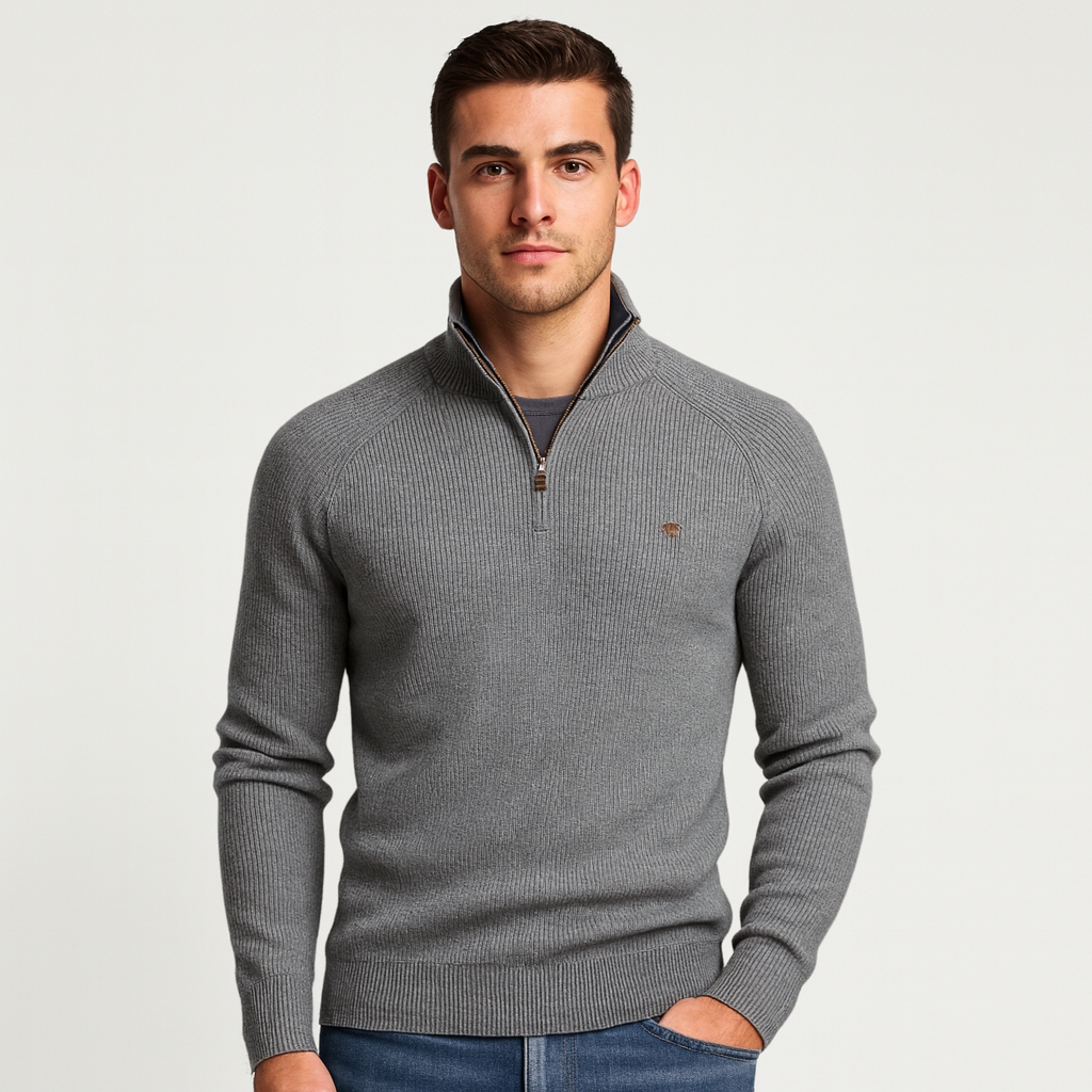 Vintares | Quarter Zip Knit Jumper for Men
