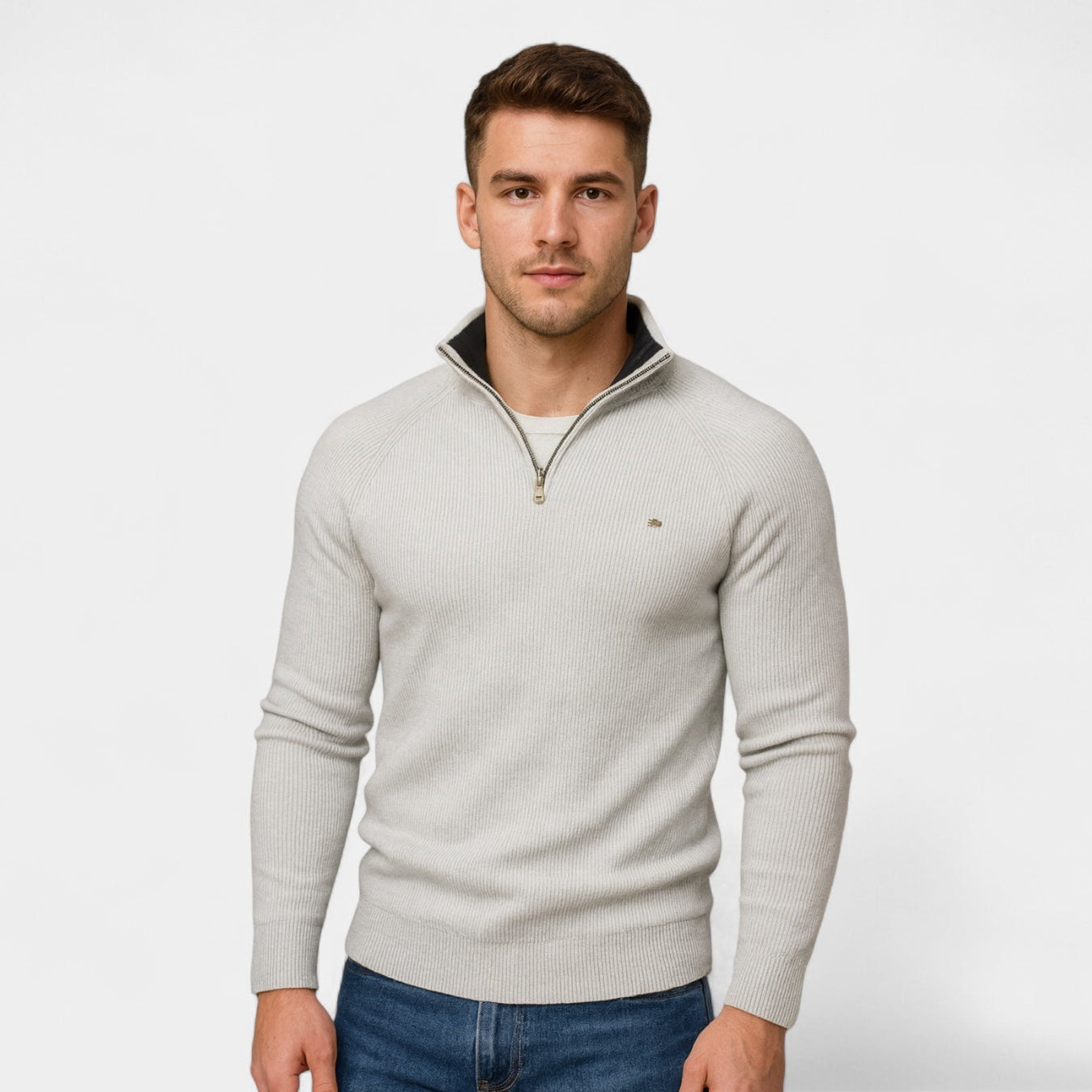 Vintares | Quarter Zip Knit Jumper for Men